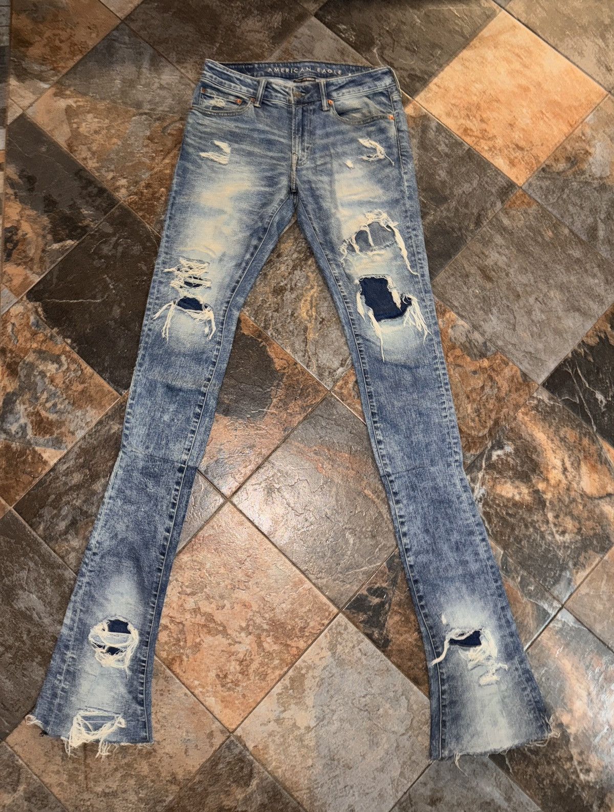 American Eagle Outfitters Custom Extra Long Stacked Denim Size US 32 / EU 48 - 1 Thumbnail
