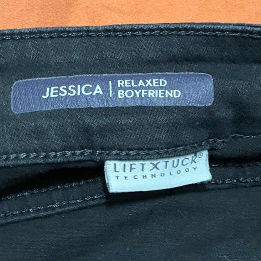 NYDJ VINTAGE NYDJ Womens Jeans Black Jessica Boyfriend Relaxed Fit Lift And Tuck Tech 14 Size 36" / US 14 / IT 50 - 5 Thumbnail