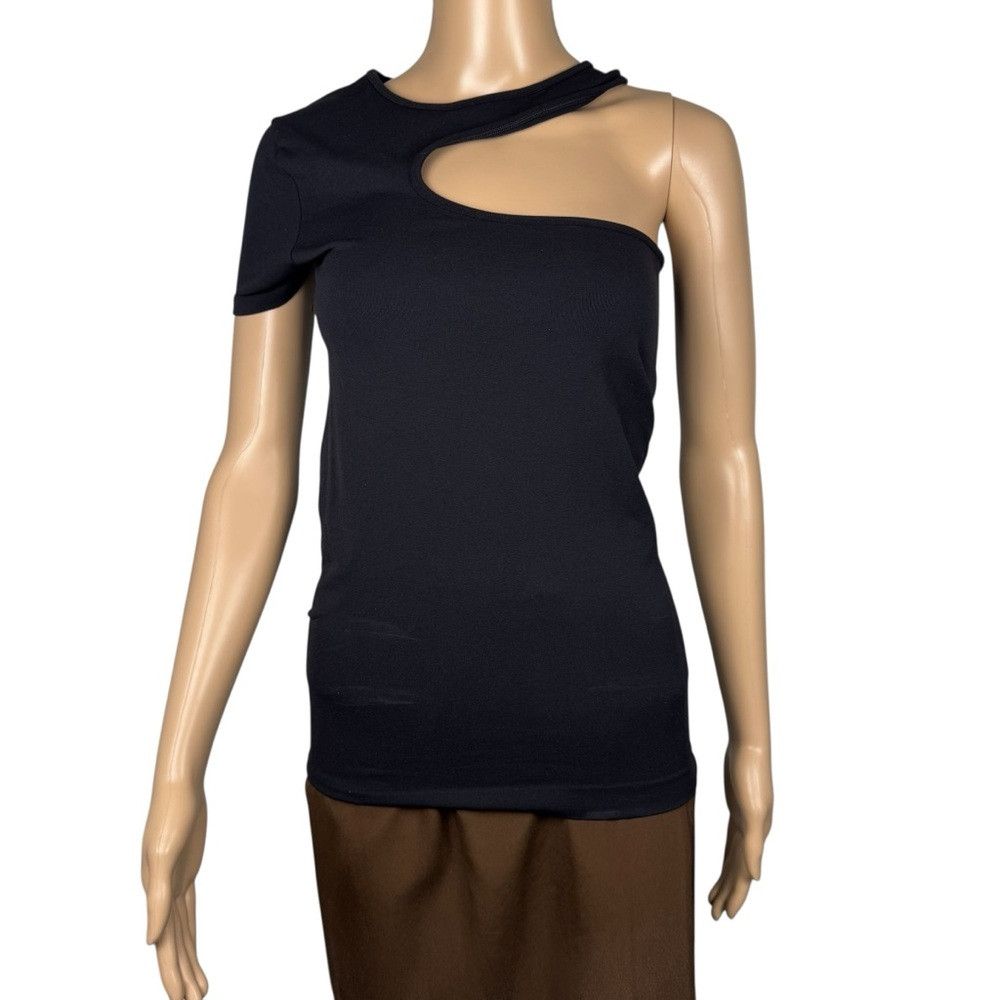 Helmut Lang NWT New $165 Helmut Lang Cutout Seamless Black Top Made in Size L / US 10 / IT 46 - 3 Thumbnail