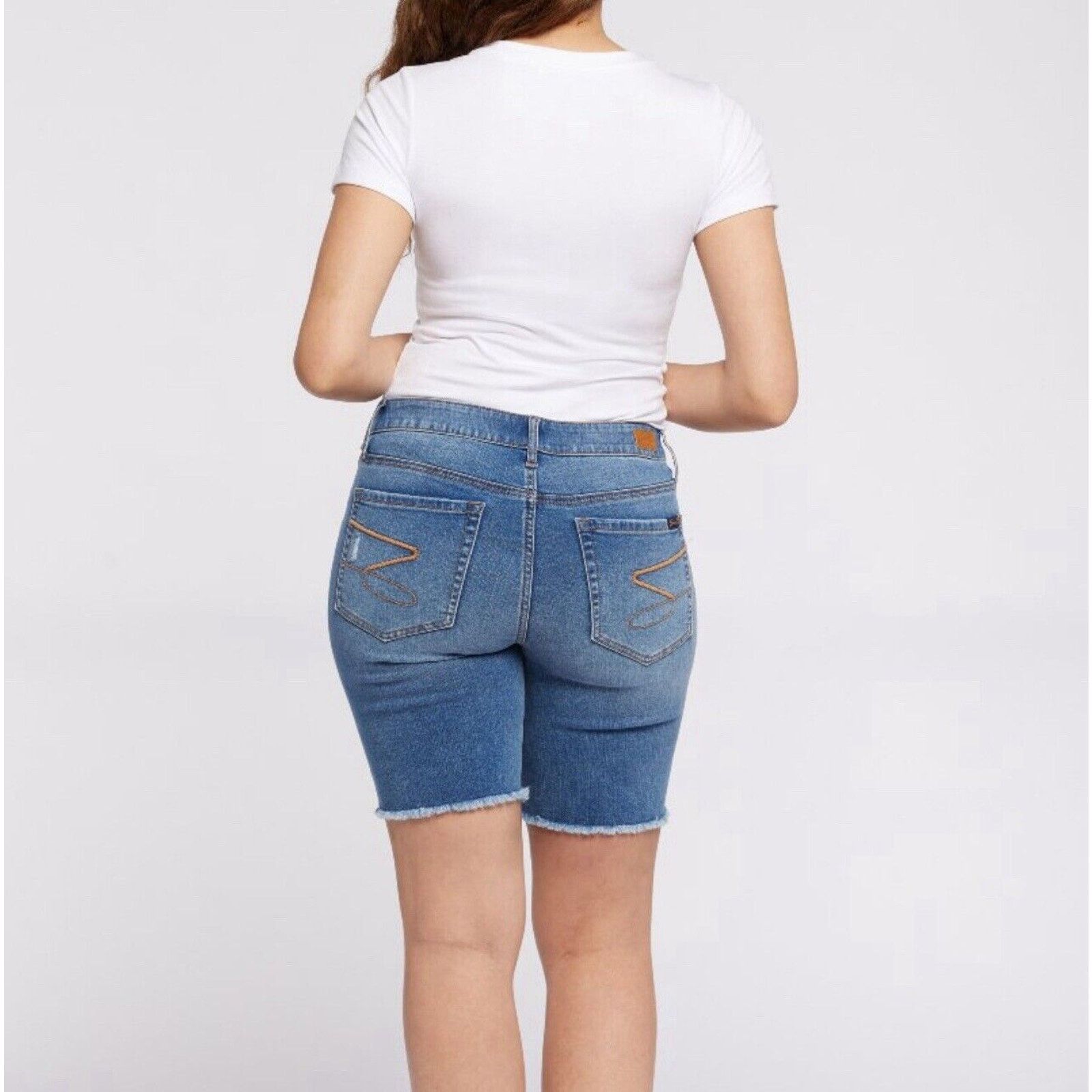 Seven 7 Seven7 Sunset Bermuda Fray Shorts Medium Wash Miners Size 8 Size 30" / US 8 / IT 44 - 3 Thumbnail