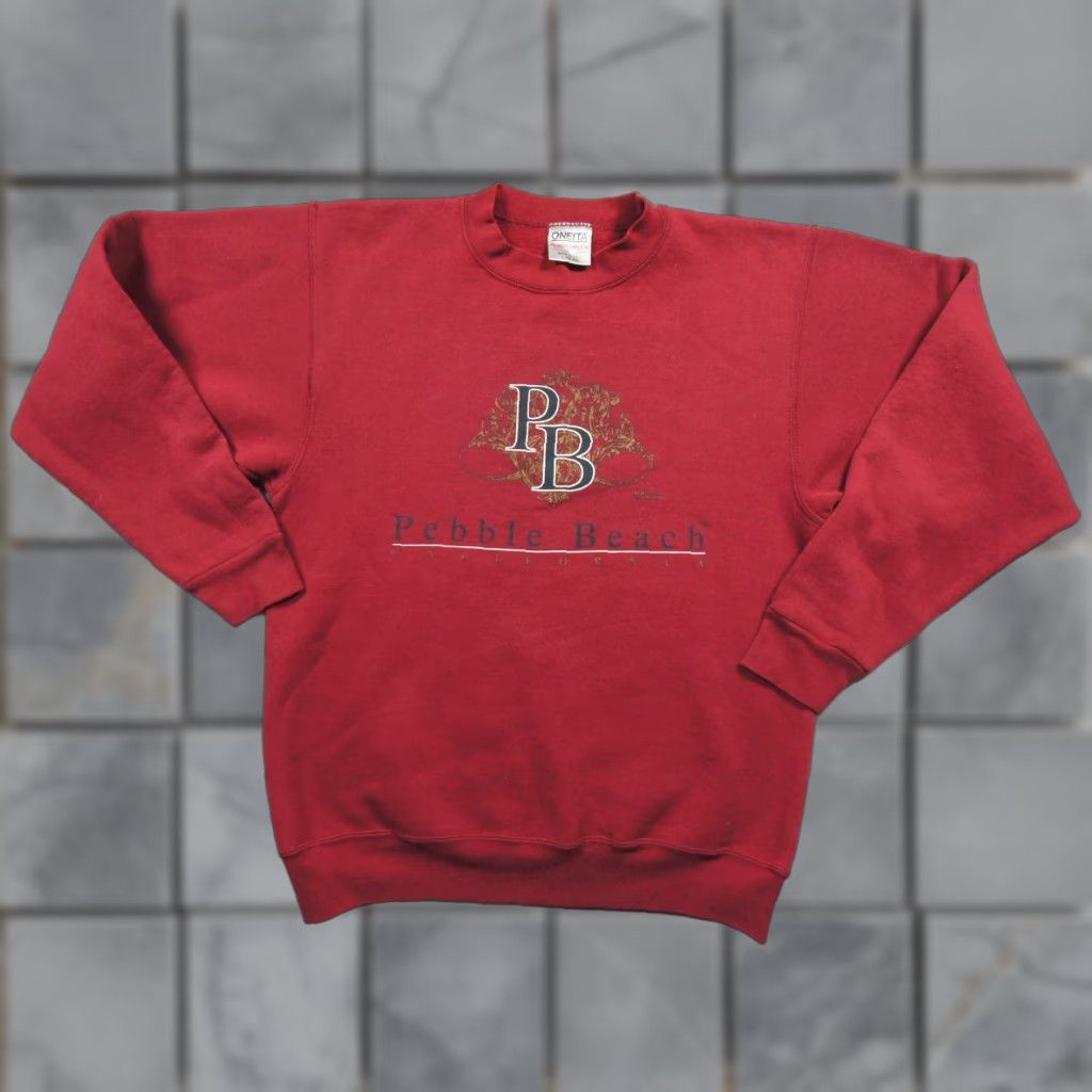 Vintage VINTAGE Pebble Beach Sweatshirt Mens L Red Crewneck 90s California Sweatshirt Pullover Crewneck Shirt Size US L / EU 52-54 / 3 - 1 Thumbnail