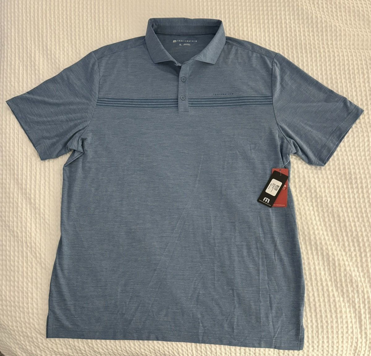 TravisMathew Men’s Travis Mathew Polo (XL - Light Blue) Size US XL / EU 56 / 4 - 1 Thumbnail