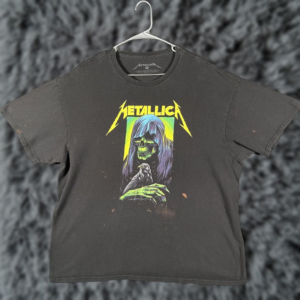 Vintage VINTAGE Metallica Shirt Mens M Black Grim Reaper Raven Skull Graphic Tee Metal Size US M / EU 48-50 / 2 - 1 Thumbnail