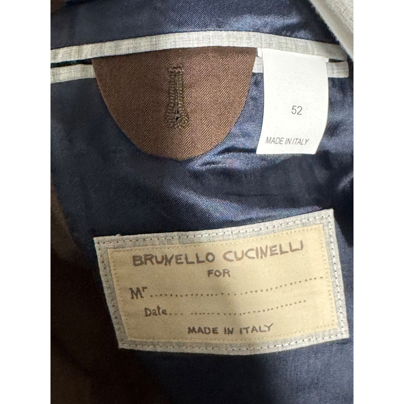 Brunello Cucinelli Brunello Cucinelli Brown Herringbone Peak Lapel Blazer 42R Size 42R - 4 Thumbnail
