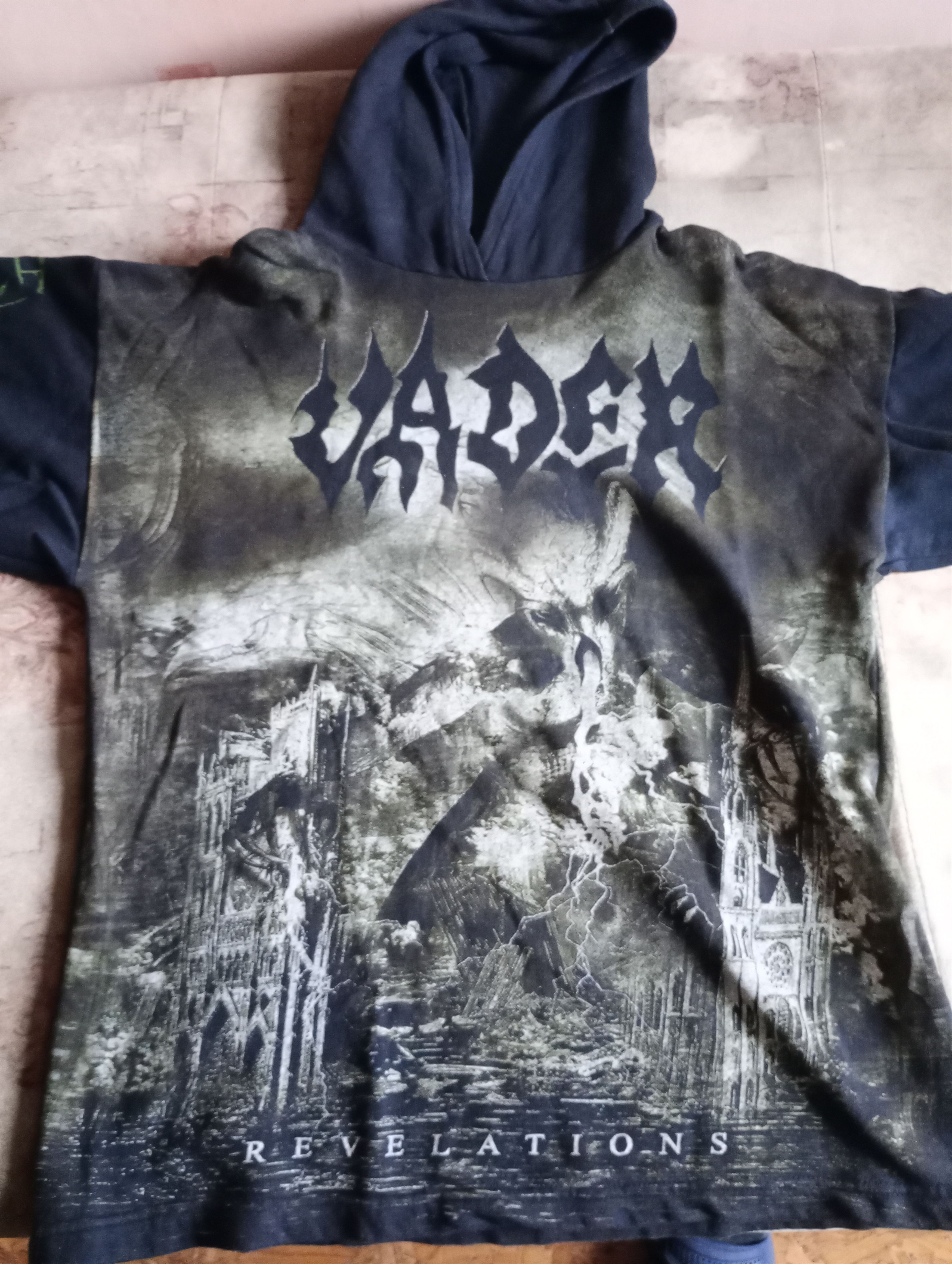 image of Band Tees x Rock T Shirt Vader "revelations" 2002 Allprint Hoodie in Black, Men's (Size Large)
