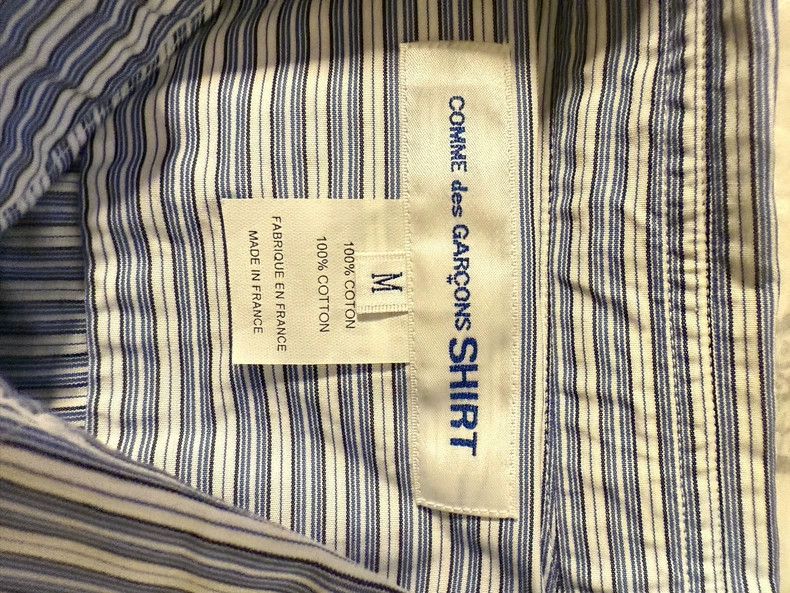 Comme des Garcons Comme Des Garcons Blue striped short sleeve shirt, 100% co Size M / US 6-8 / IT 42-44 - 3 Thumbnail