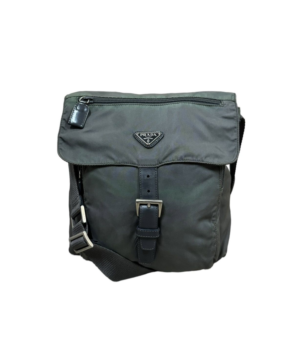 Prada Vtg🔥Prada Tessuto Nylon Green Buckle Crossbody Shoulder Bag Size ONE SIZE - 7 Thumbnail