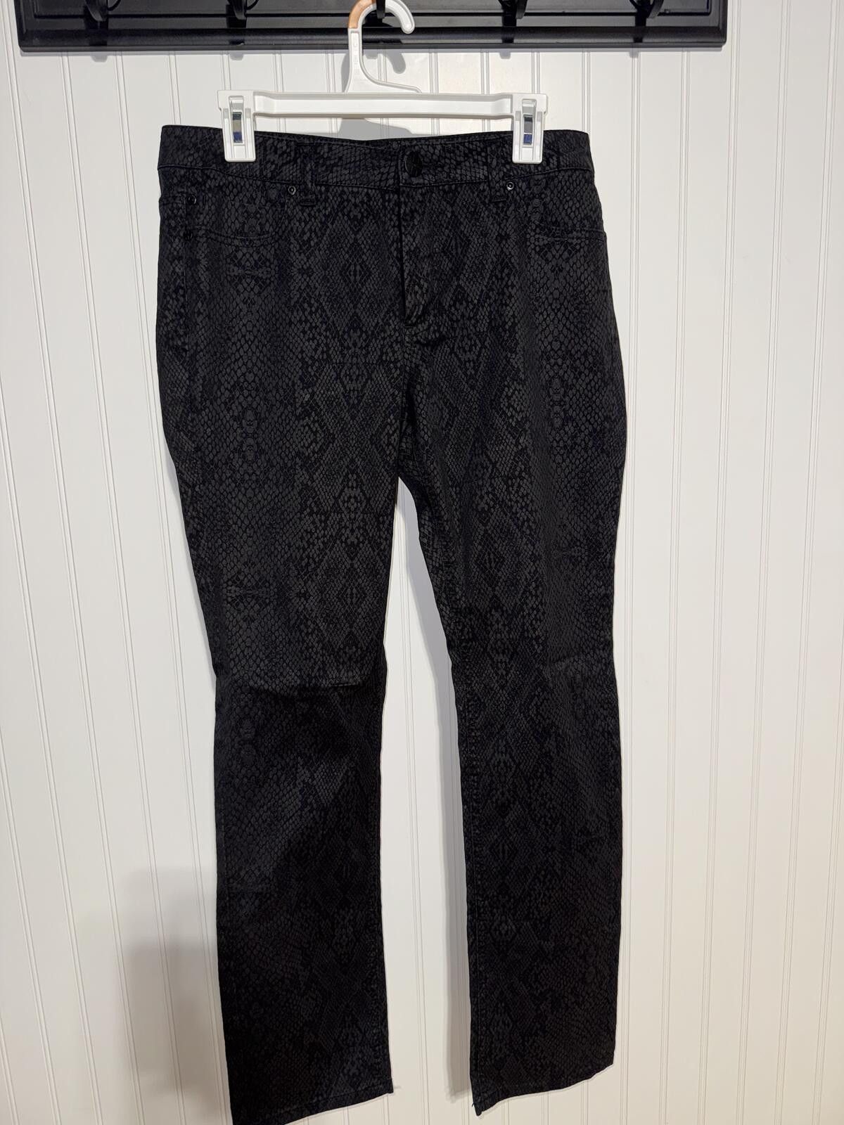 Other Liverpool Women's 12 Black Snake Print Skinny Stretch Jeans Size 34" / US 12 / IT 48 - 1 Thumbnail