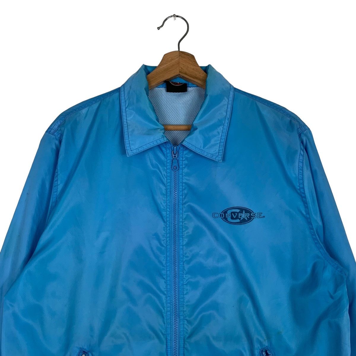 Converse 90's CONVERSE ALL STAR Big Logo Light Blue Jacket #0574-C26 Size US M / EU 48-50 / 2 - 4 Thumbnail