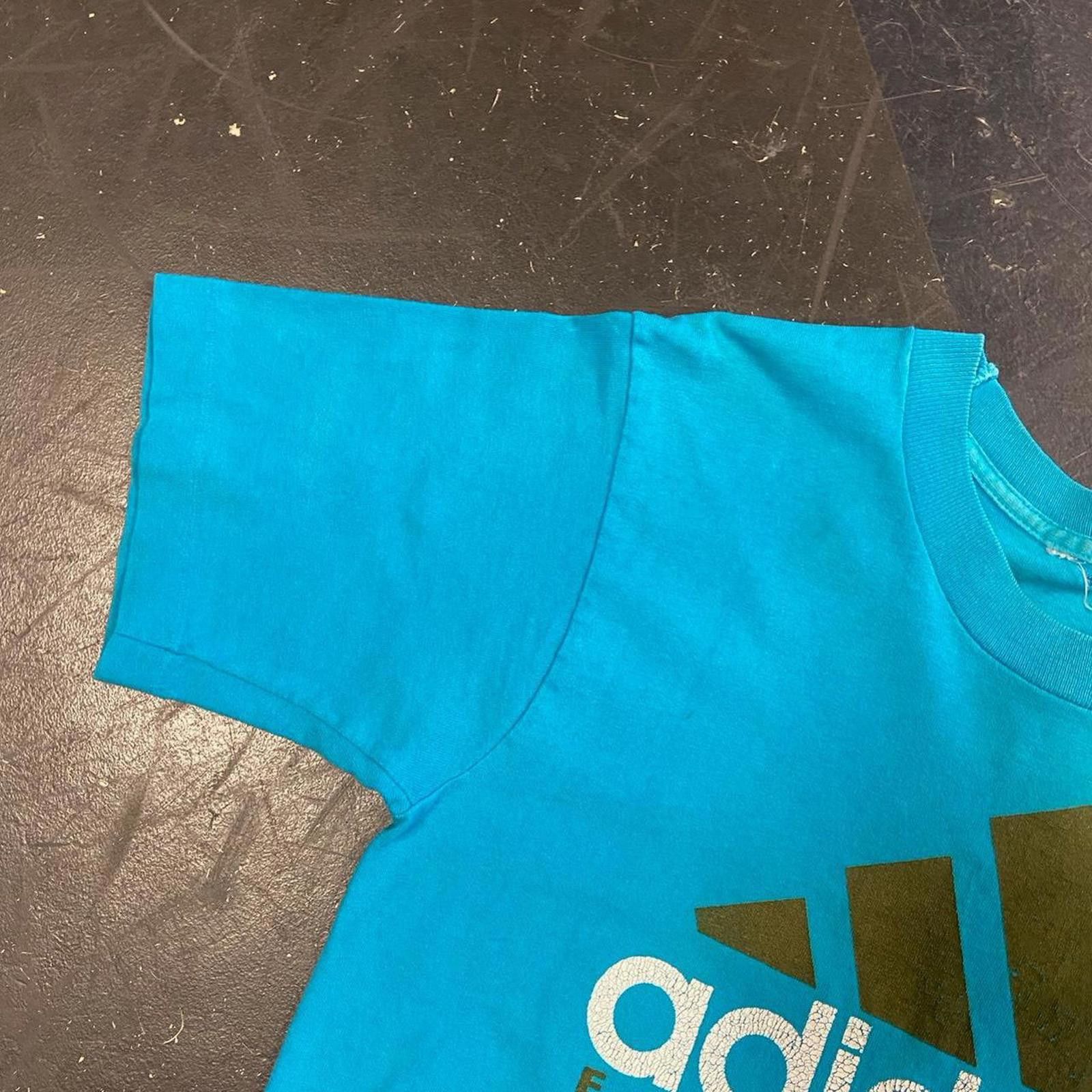Adidas Vintage 90s Blue Adidas Tee Size US M / EU 48-50 / 2 - 3 Thumbnail