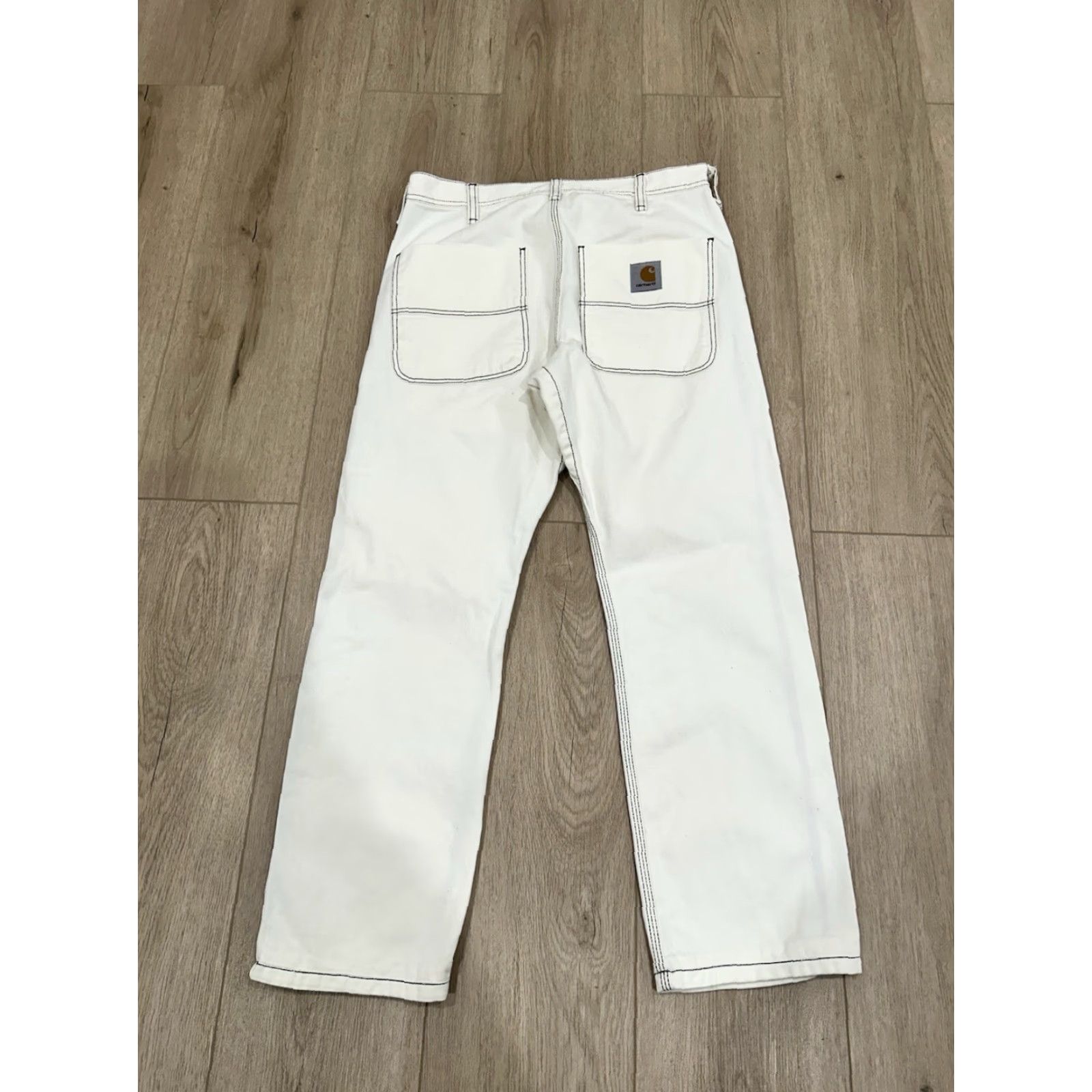 Carhartt VINTAGE Carhartt Wip Canvas Logo Trouser Pants 30x26 Carpenter Workwear 5-Pocket Mens White Size US 30 / EU 46 - 7 Thumbnail