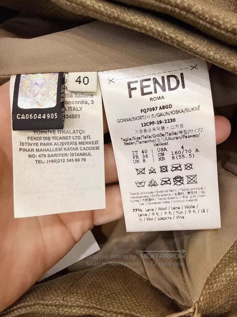 Fendi Fendi Khaki notch lapel blazer + half skirt Size XS / US 0-2 / IT 36-38 - 9 Thumbnail