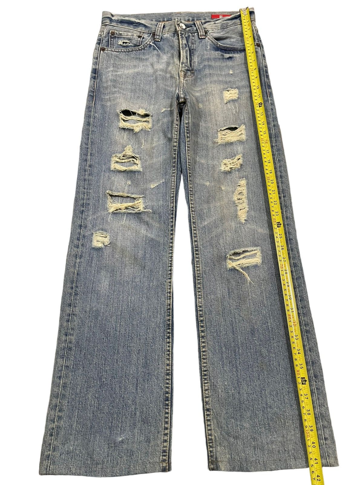 14th Addiction Vintage Japanese Brand Blue Wash Style Distressed Jeans Size US 31 - 11 Thumbnail