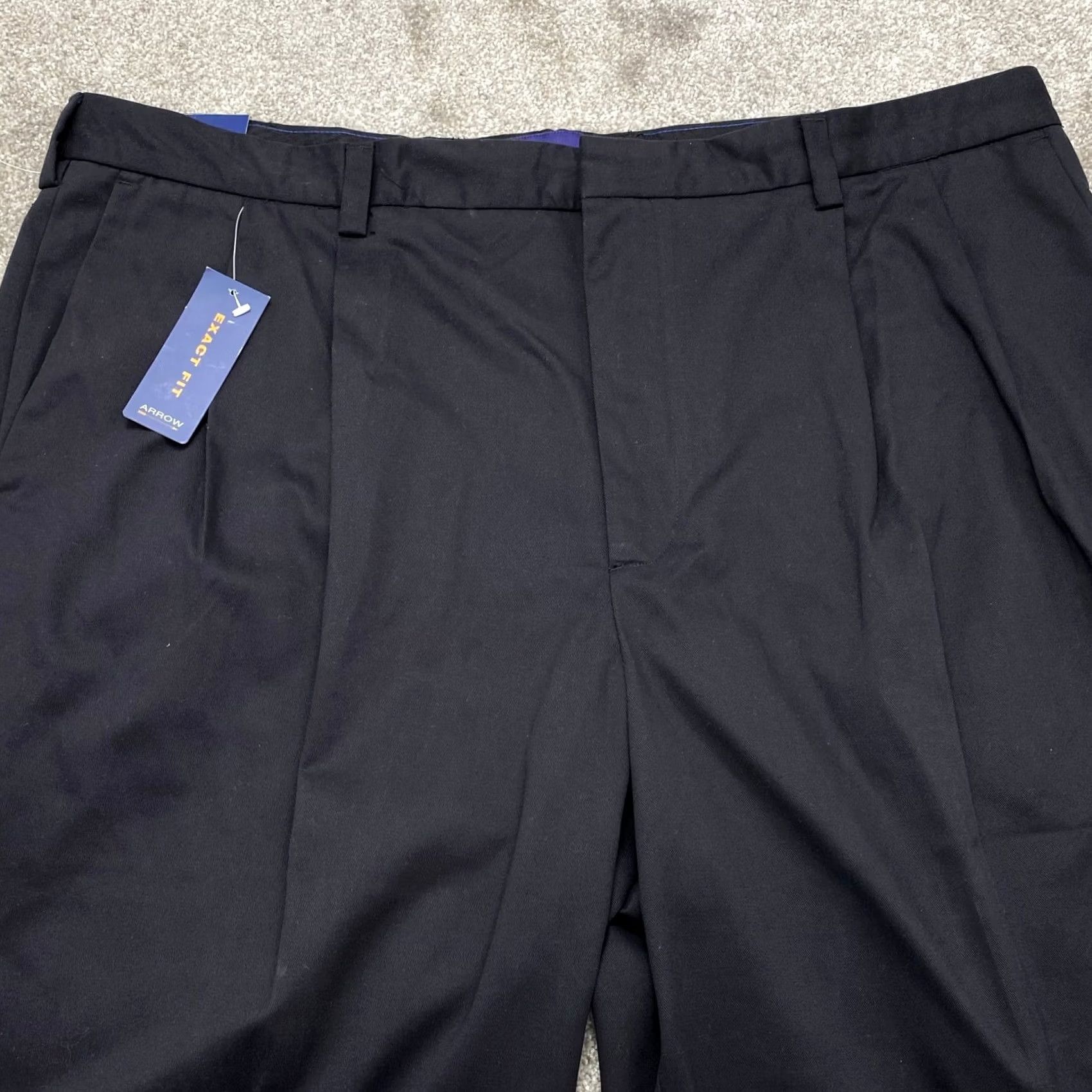 Arrow Arrow Pants Performance Chino Men 42x27 Blue Wrinkle Resistant Pleated Straight Rise Mid-Blue 42 Mens Pants Size US 42 / EU 58 - 2 Thumbnail
