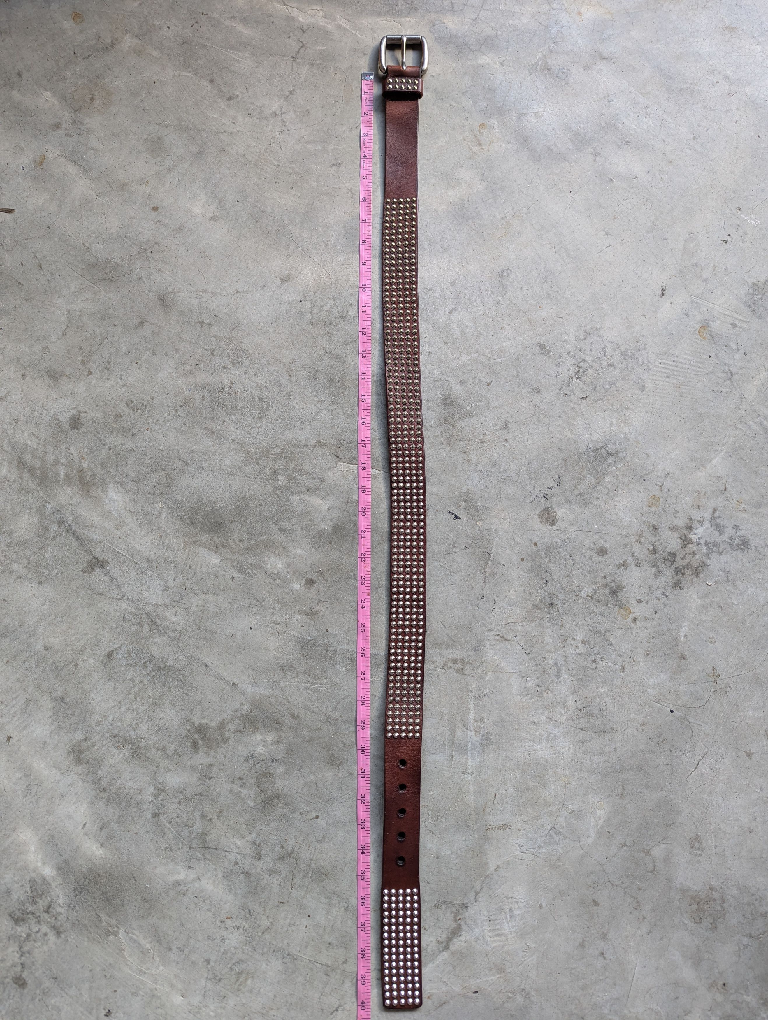Hollywood Trading Company HTC Hollywood Trading Company Spiked Studded Leather Belt Size 40 - 7 Thumbnail