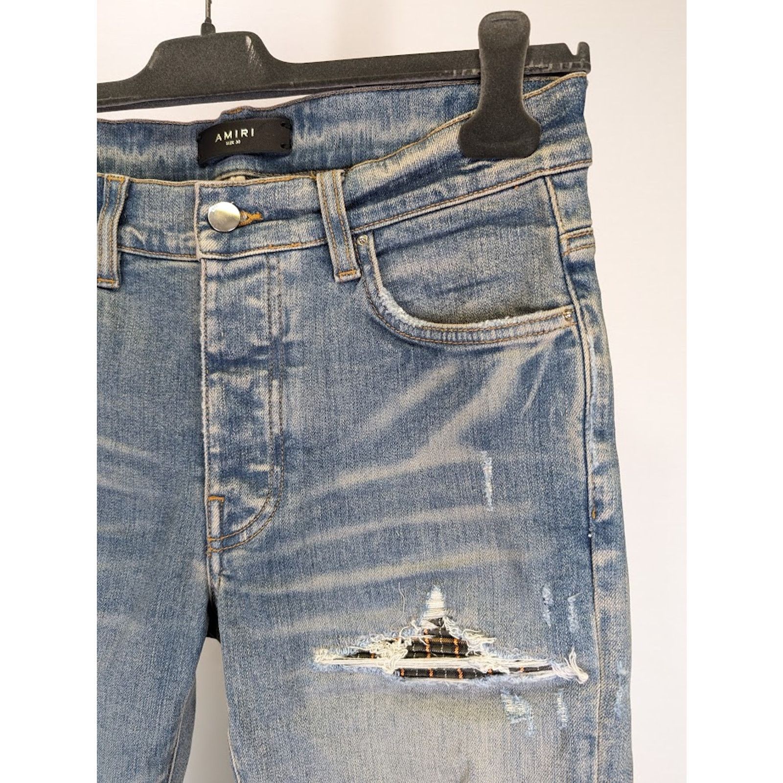 Amiri o1rshd1 MX1 Neon Plaid in Clay Indigo Size US 31 - 13 Thumbnail
