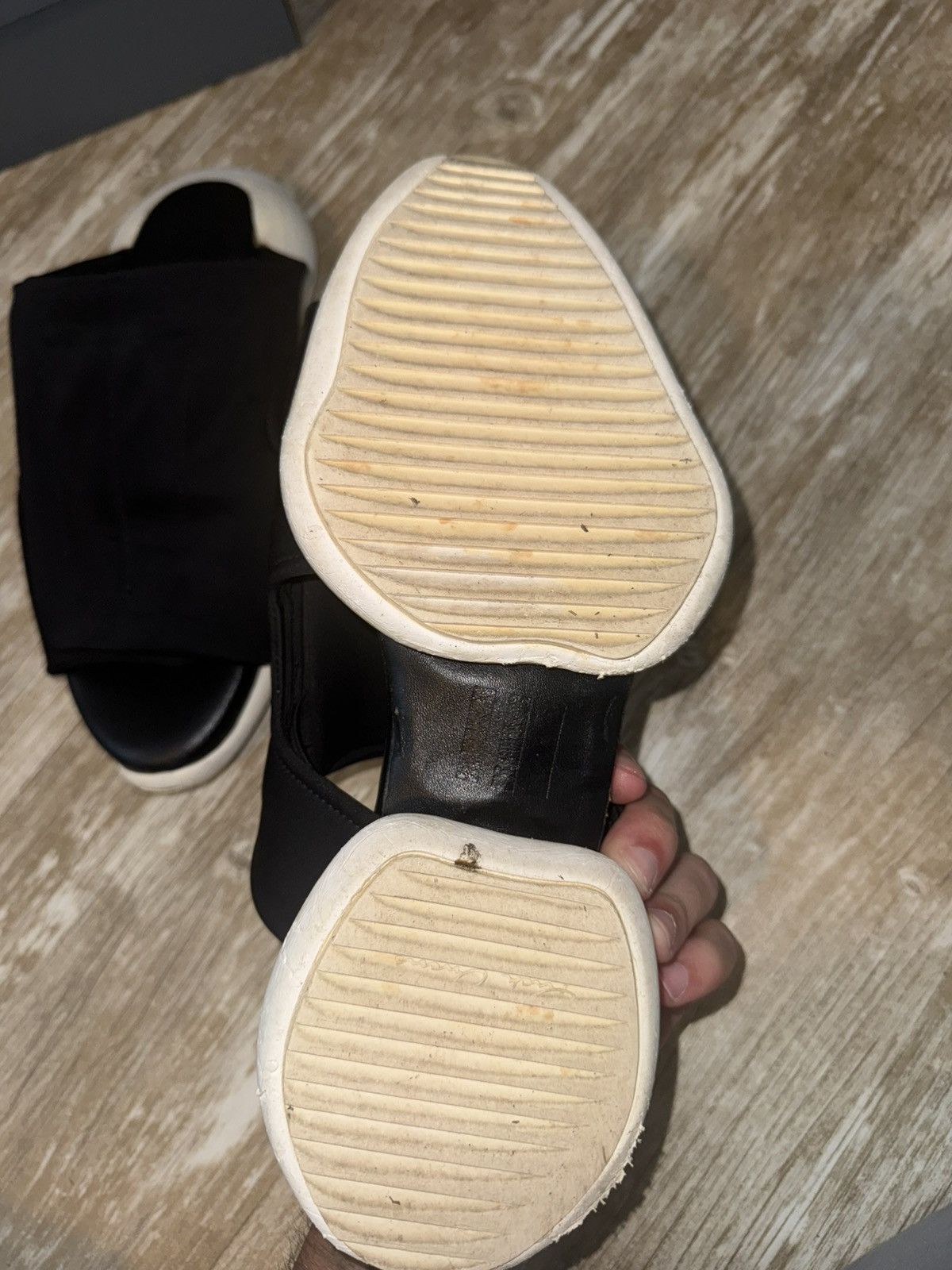 Rick Owens Rick Owen Slides 10 Black White Cargo Sandals Size US 10 / EU 43 - 5 Thumbnail