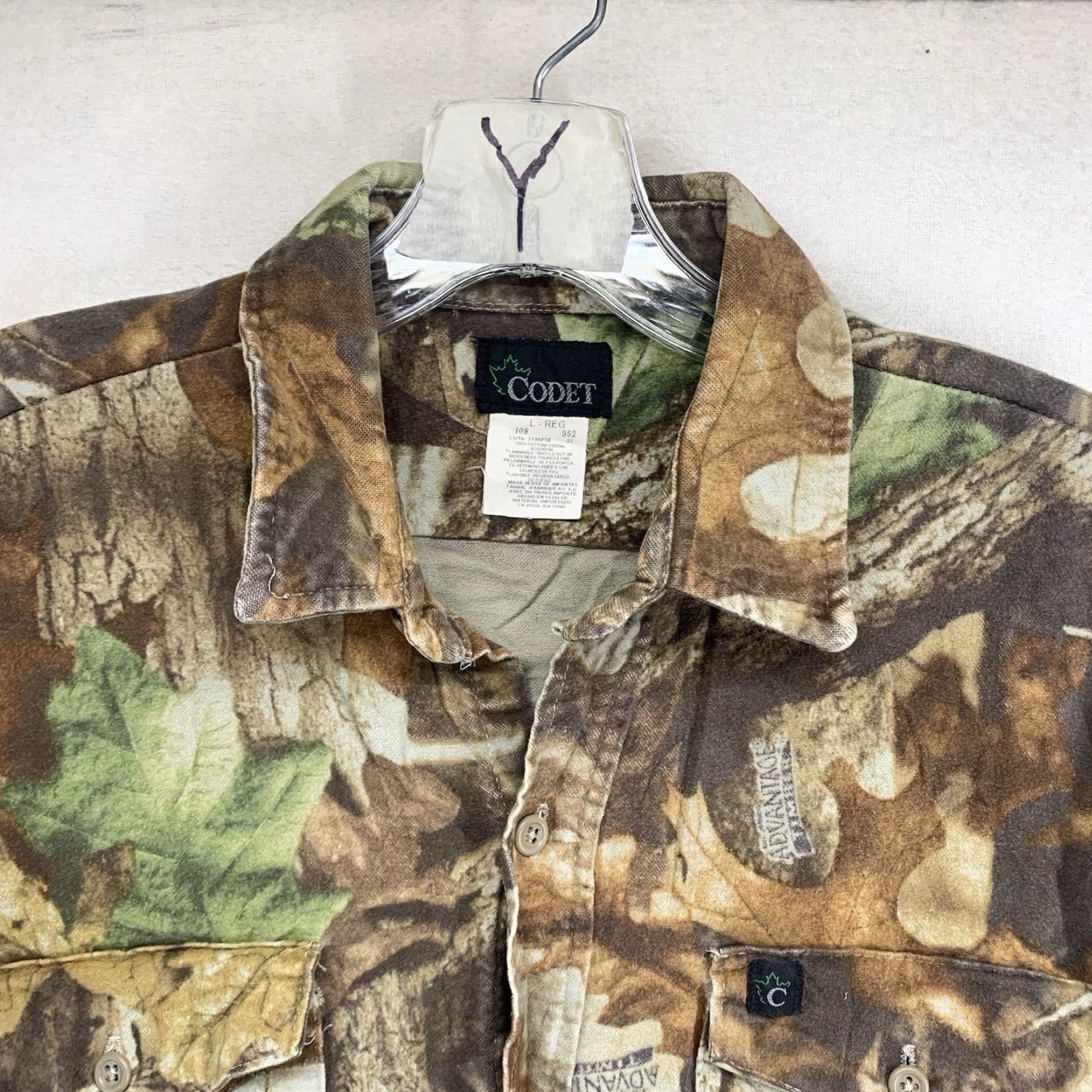 Vintage VINTAGE Codet Men’s Flannel Shirt Camouflage 90s Outdoor Long Sleeve Size Large Size US L / EU 52-54 / 3 - 6 Thumbnail