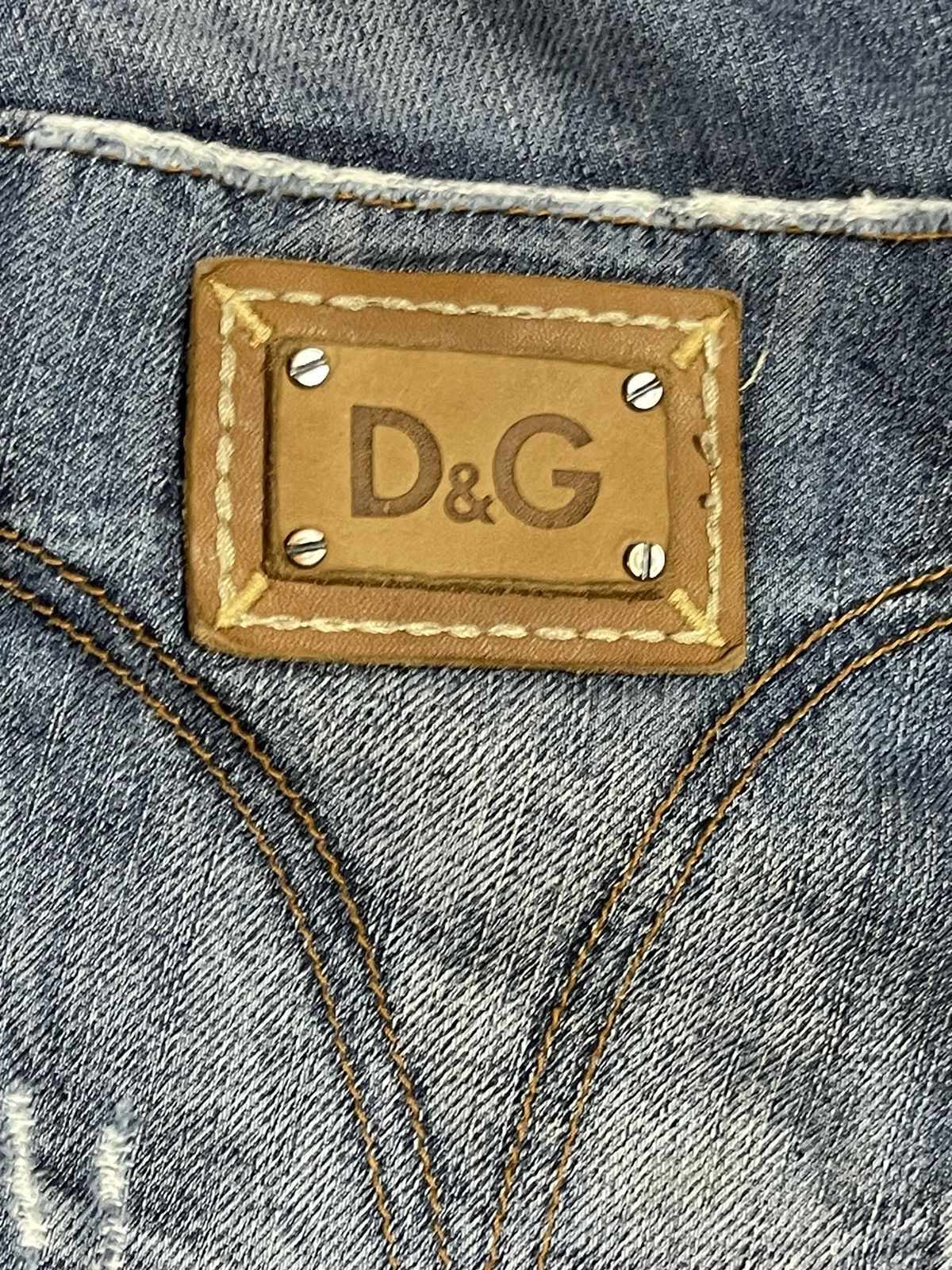 Dolce & Gabbana Vintage Dolce Gabbana Blue Faded Wash Distress Jeans Size US 35 - 8 Thumbnail