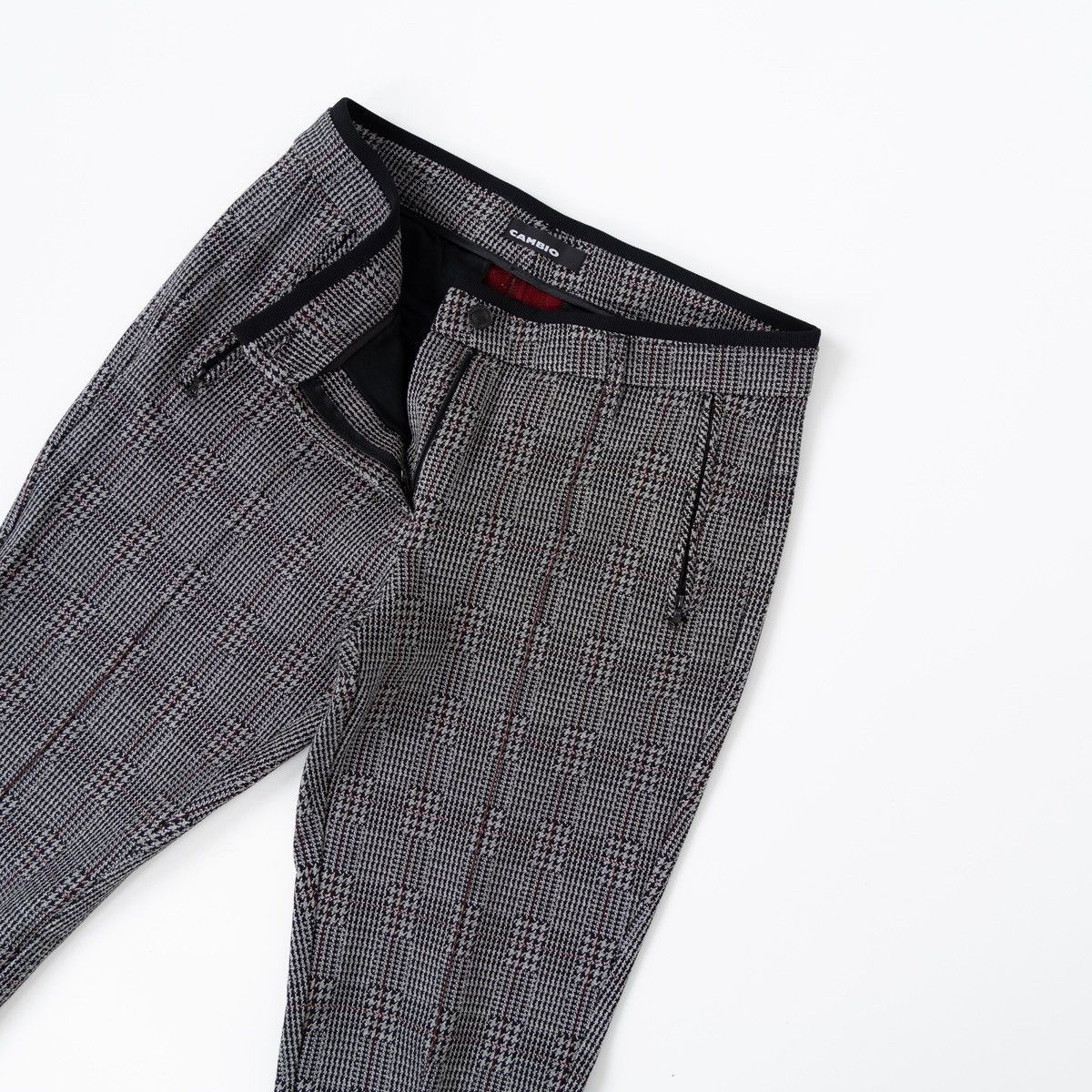 Other Cambio Rhona Womens Trousers Grey Check Pants Casual Style Size 32" / US 10 / IT 46 - 3 Thumbnail