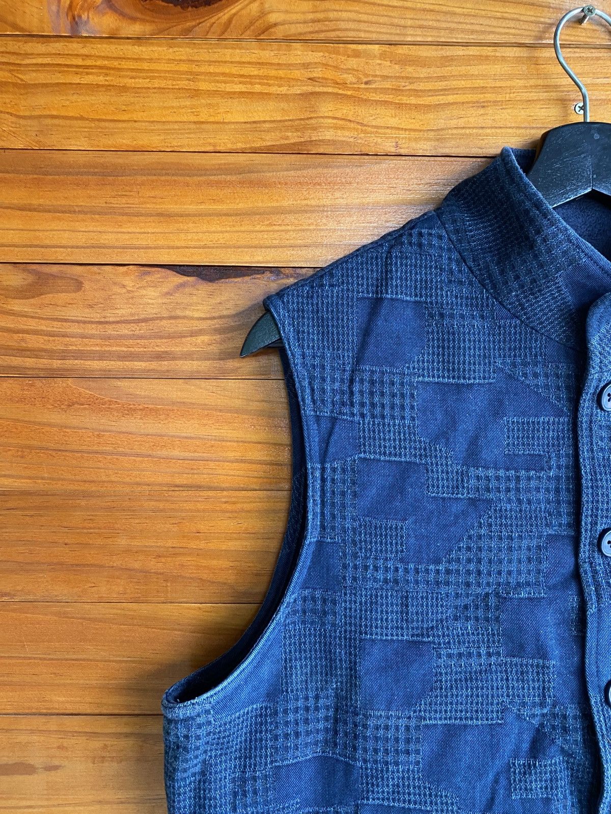 Japanese Brand Vintage Eddy Indigo Patchwork Vest – Japanese Made Size US M / EU 48-50 / 2 - 9 Thumbnail