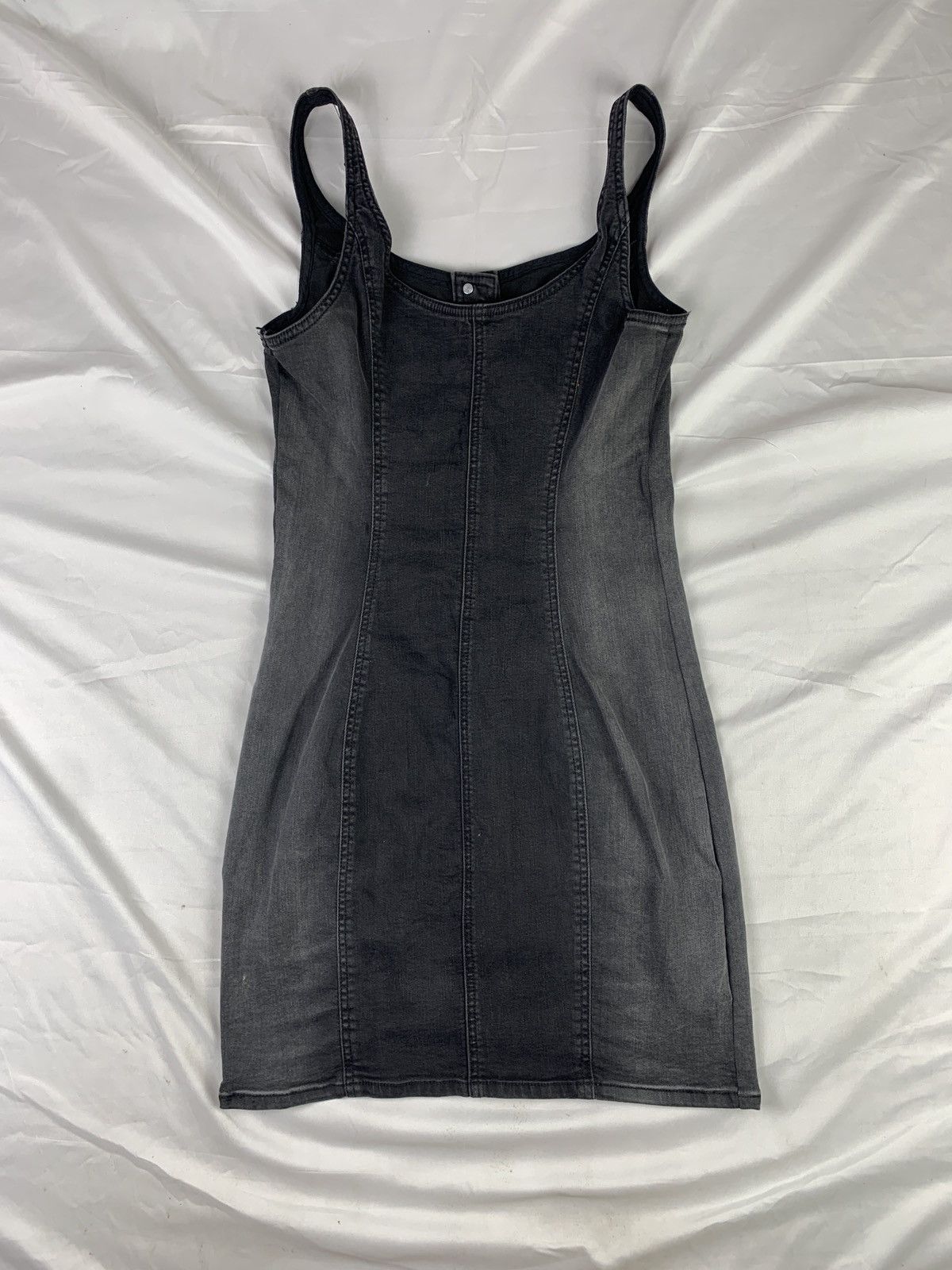 Hollister Hollister US Gray Washed Stretchy Jeans Button up Mini Dress Size L / US 10 / IT 46 - 4 Thumbnail