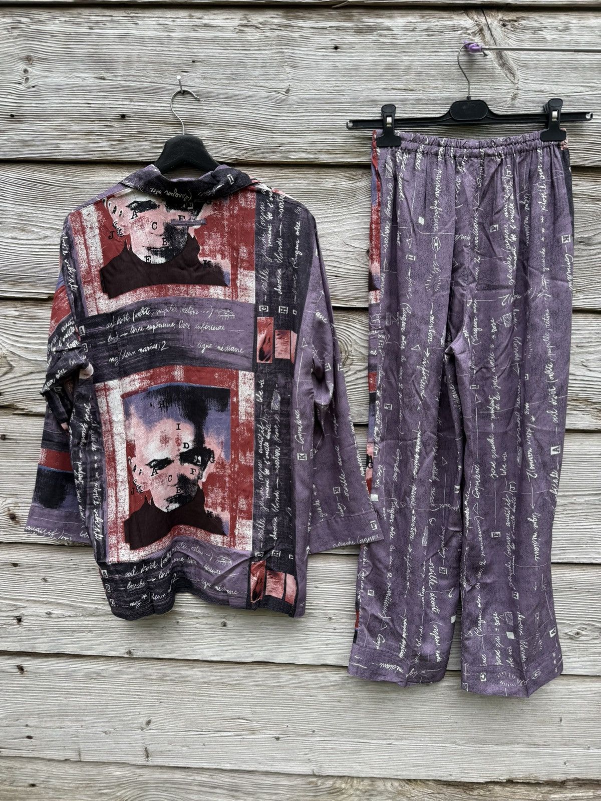 Jean Paul Gaultier Jean Paul Gaultier Viscose Portrait Pyjama Set Shirt Pants Size US M / EU 48-50 / 2 - 4 Thumbnail