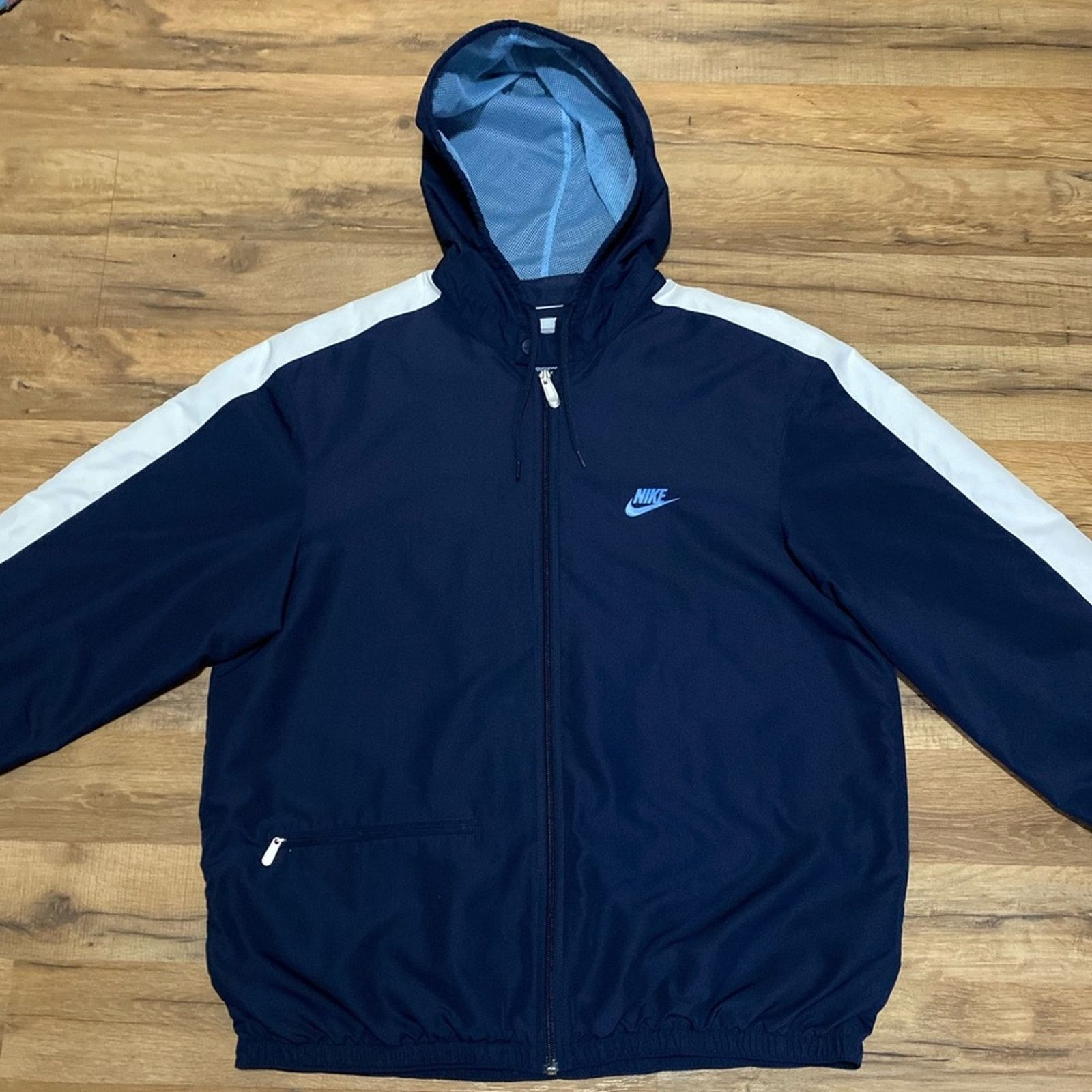 Nike Y2K Nike Zip Up Windbreaker Hoodie Size US L / EU 52-54 / 3 - 2 Thumbnail
