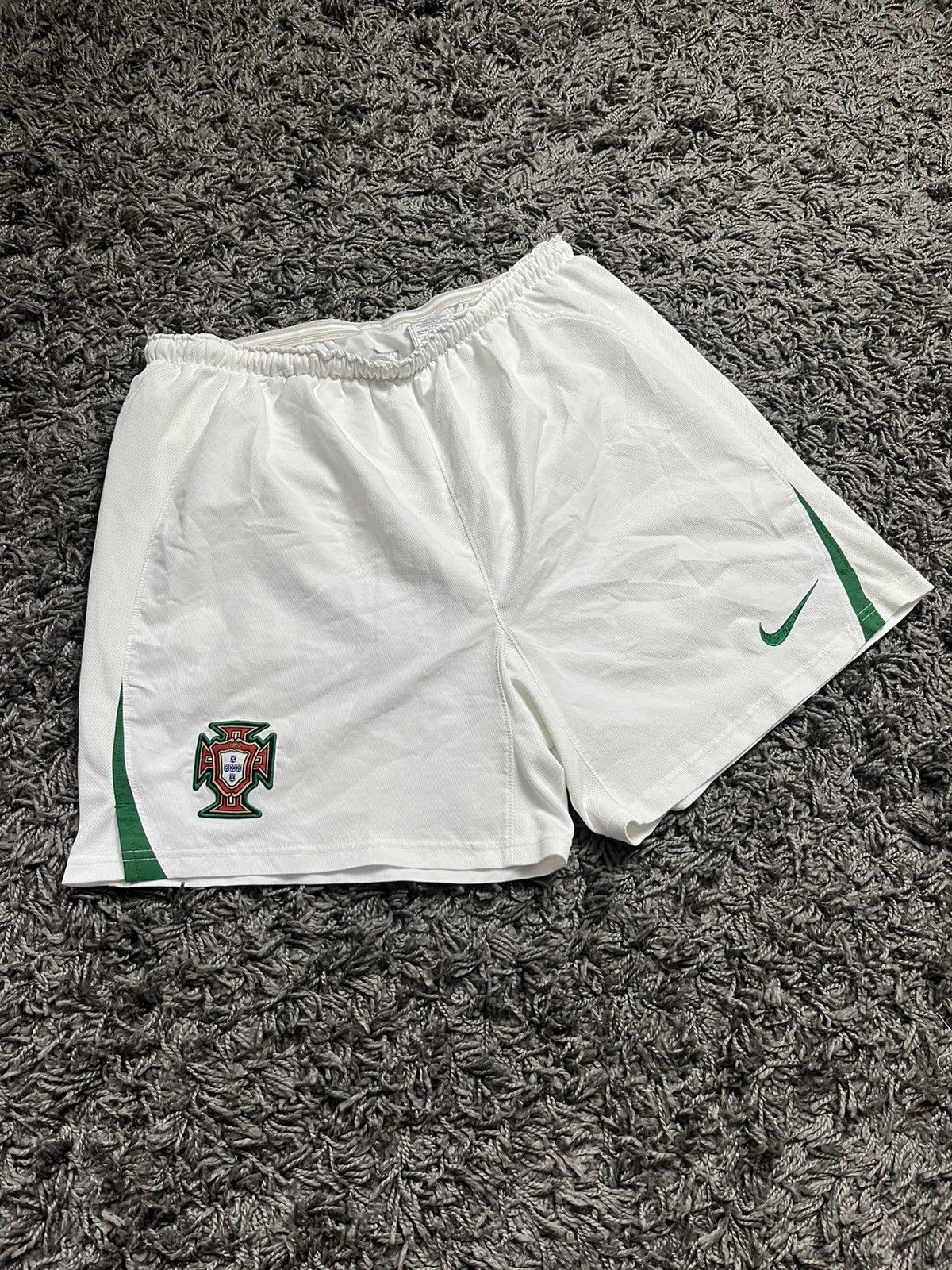 Nike Portugal Euro 2012 Away/Third Kit Shorts White/Green Size US 32 / EU 48 - 1 Thumbnail
