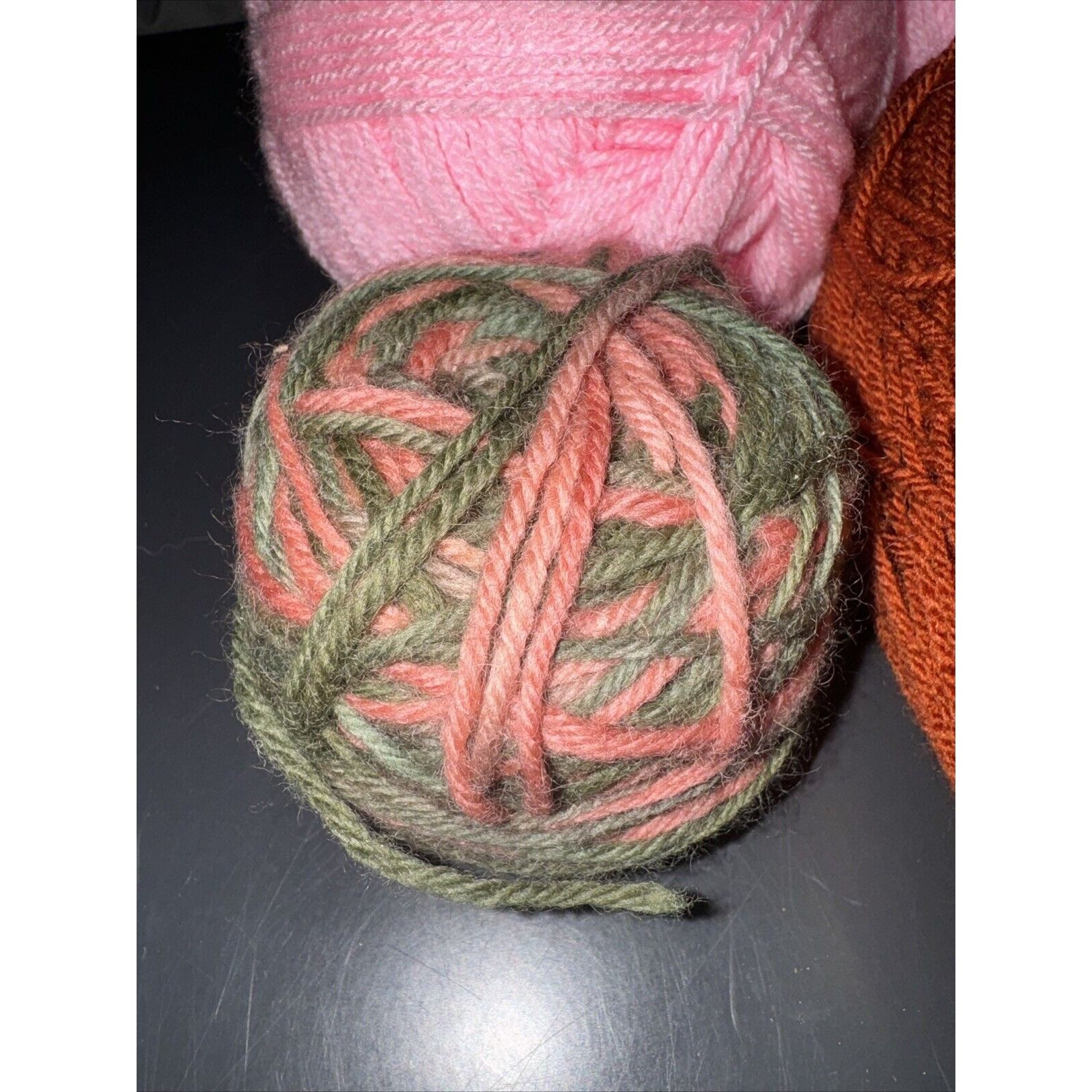 Vintage Mixed Lot of Yarn Balls Pink Green Beige Gold Assorted Textu Size ONE SIZE - 4 Thumbnail