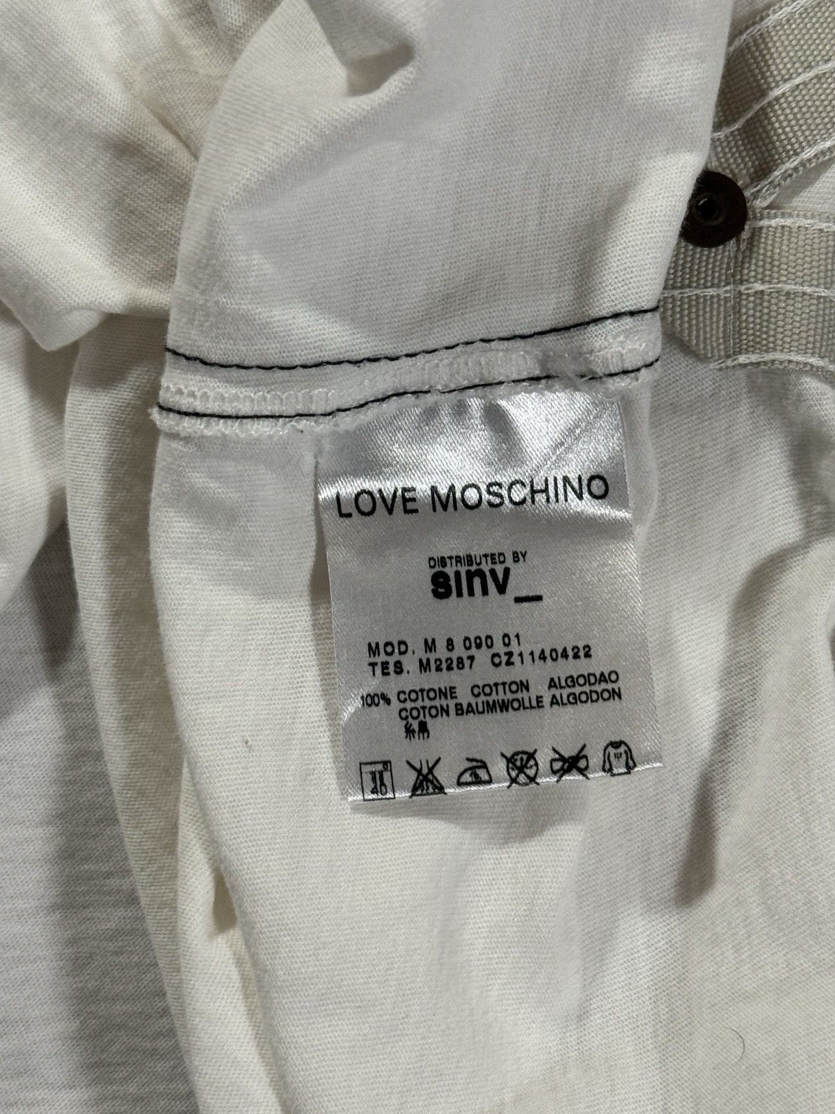 Love Moschino Women’s Love Moschino White Logo Heart Polo Shirt Size XL Size XL / US 12-14 / IT 48-50 - 5 Thumbnail