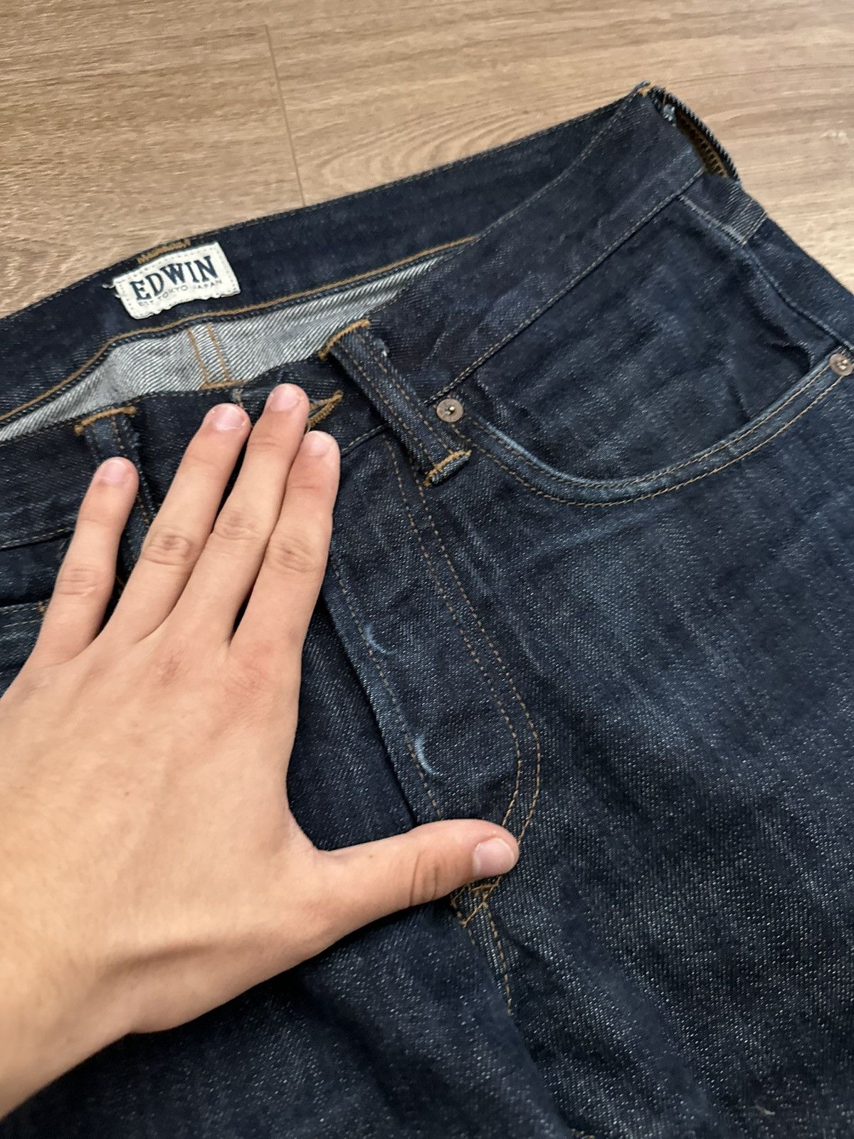 Edwin 🔥VINTAGE EDWIN SELVEDGE DENIM STRAIGHT JAPAN JEANS🔥 Size US 31 - 13 Thumbnail