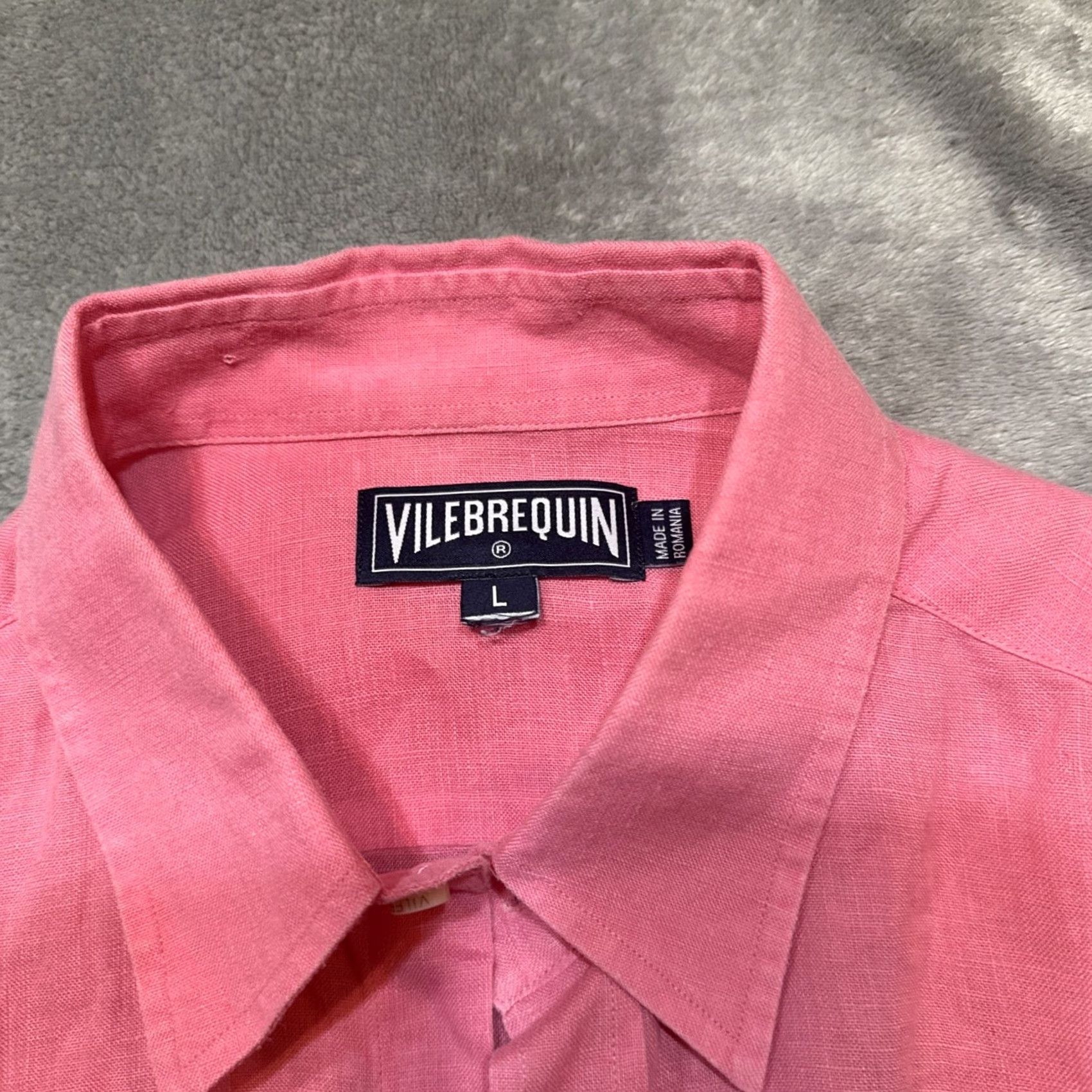Vilebrequin Vilebrequin Shirt Men's L Pink Linen Button Front Turtle Logo Pocket L/S euc Size US L / EU 52-54 / 3 - 3 Thumbnail