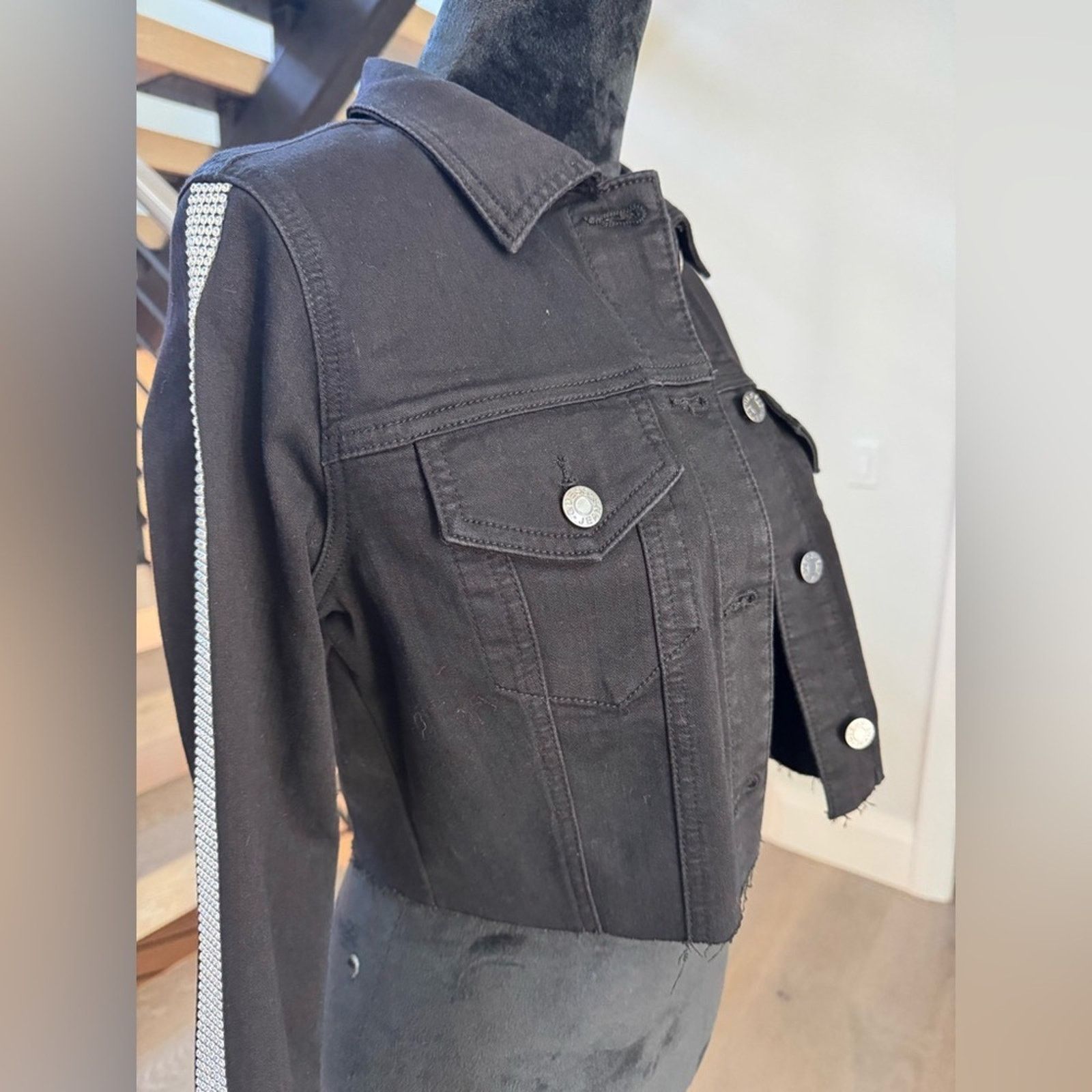 Guess New Guess Y2K Black Denim Women's Jacket size XS Size XS / US 0-2 / IT 36-38 - 3 Thumbnail