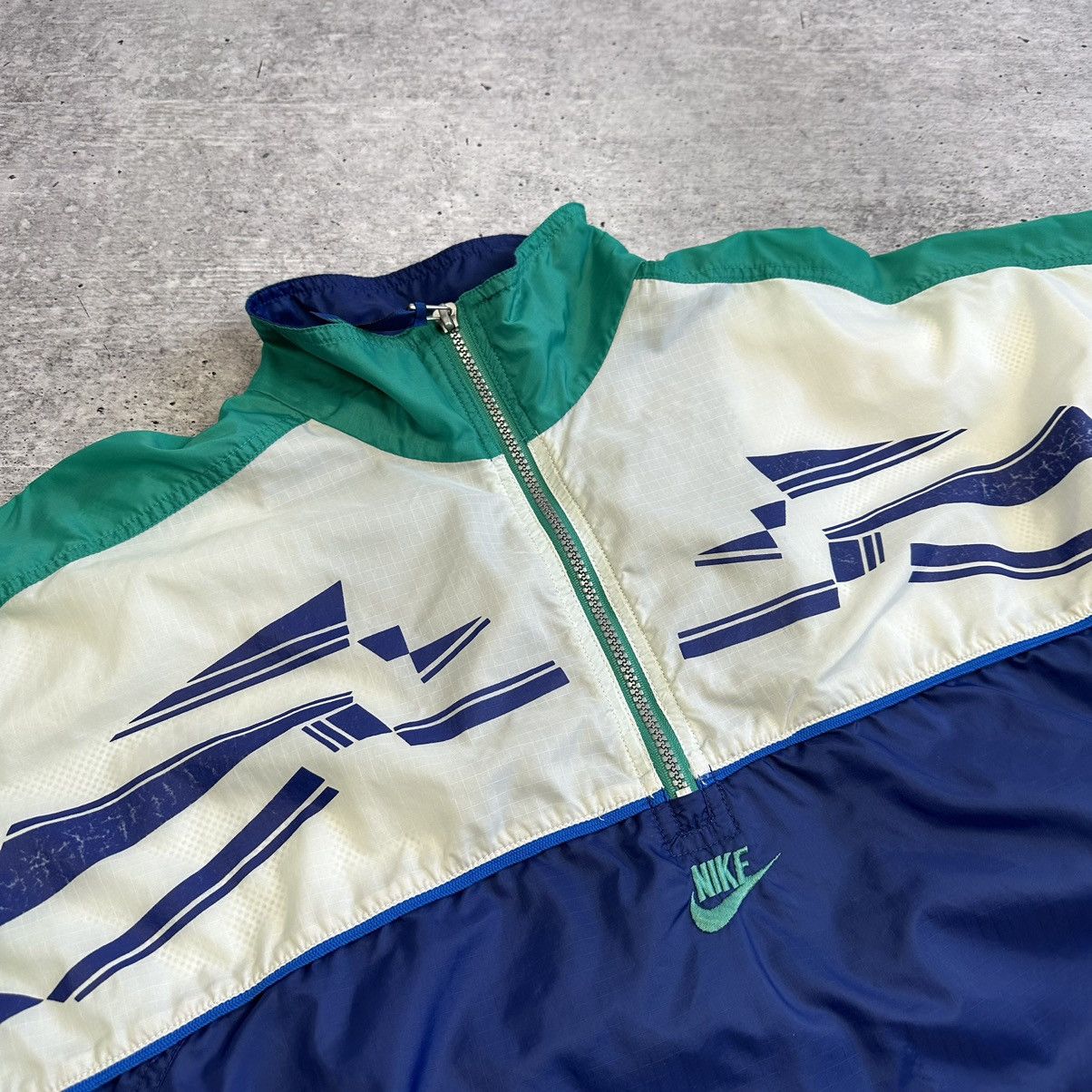Nike × Vintage Vintage Nike Anorak Jacket Center Logo Oversize 90s Nylon Size US XL / EU 56 / 4 - 12 Thumbnail