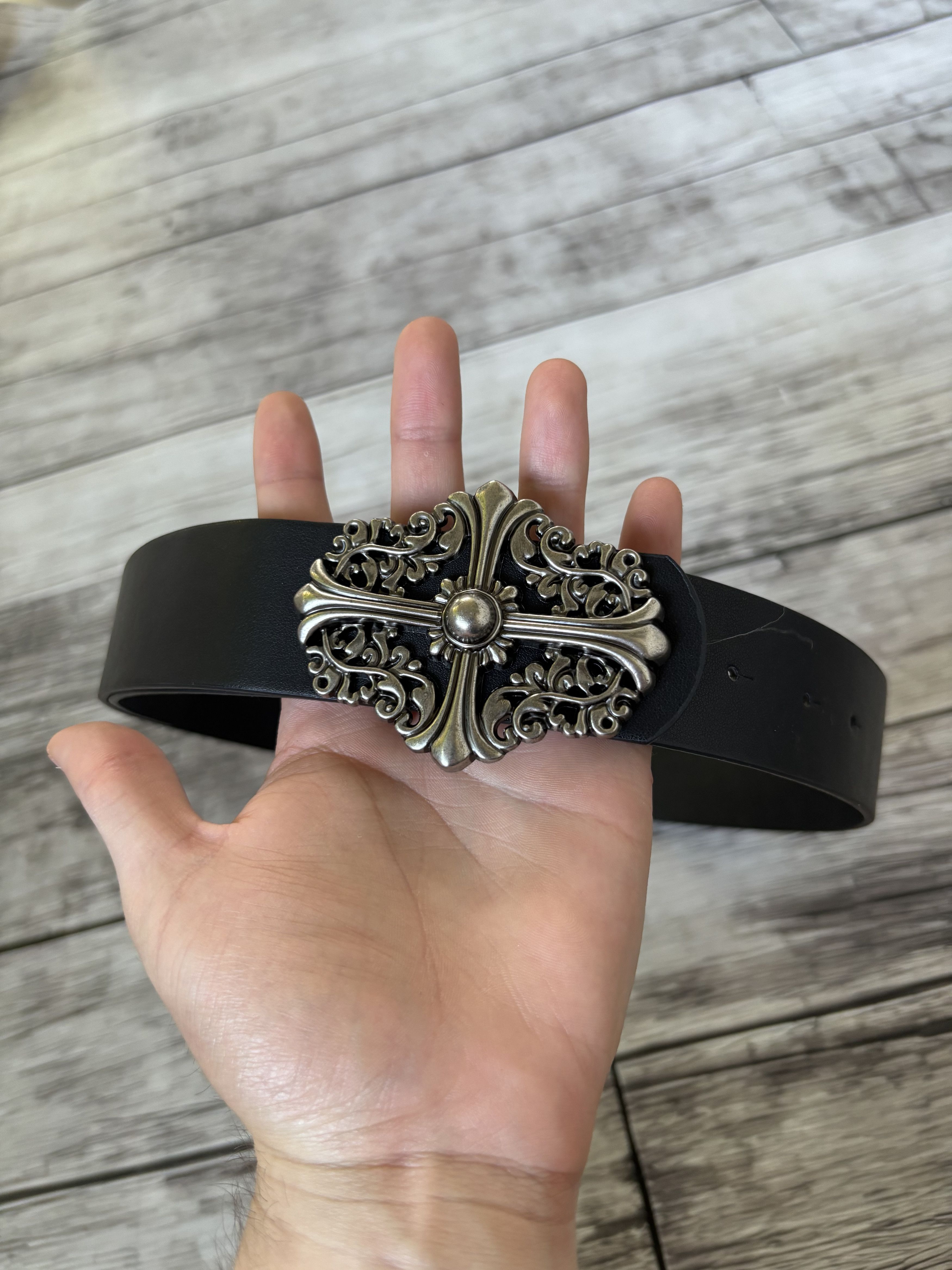Other VTG CHROME HEARTS DIESEL STYLE HEAVY LEATHER METAL BELT Size ONE SIZE - 1 Thumbnail