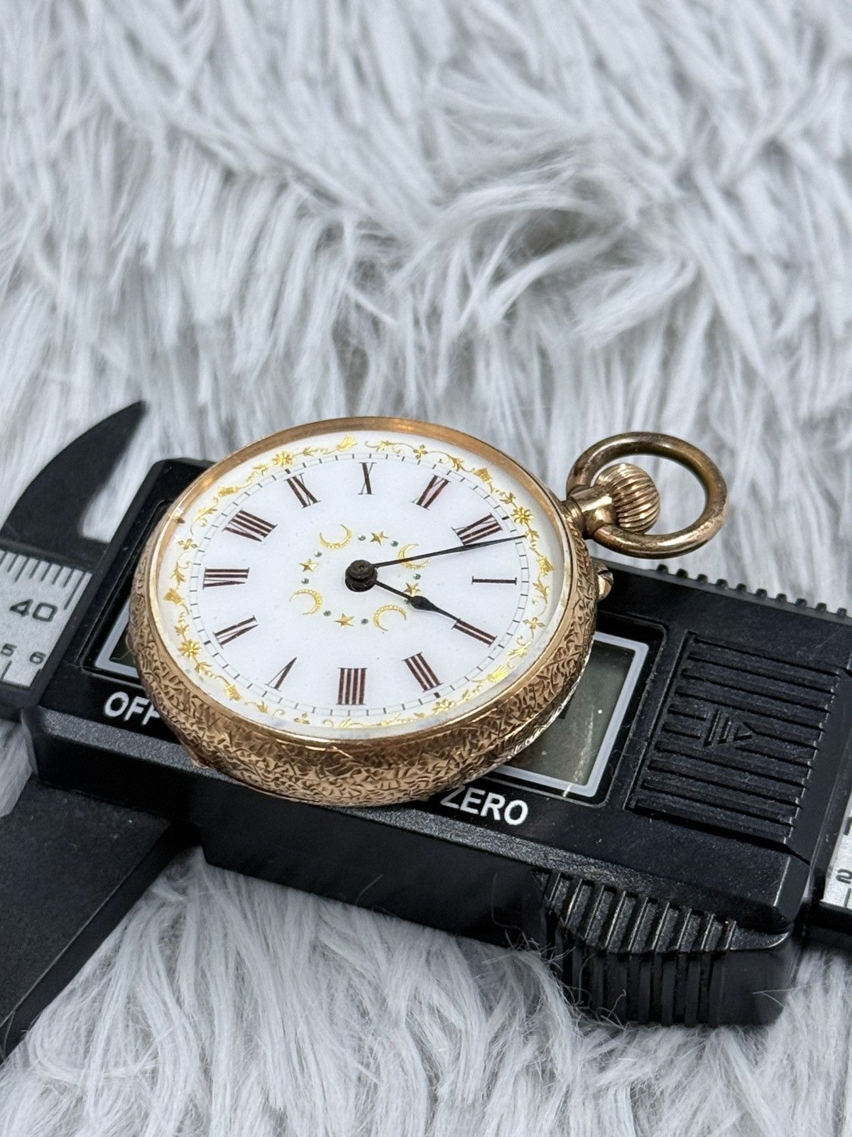 Vintage Vintage Pocket Manual Watch Fancy Dial Swiss Made 14K GOLD Size ONE SIZE - 2 Thumbnail