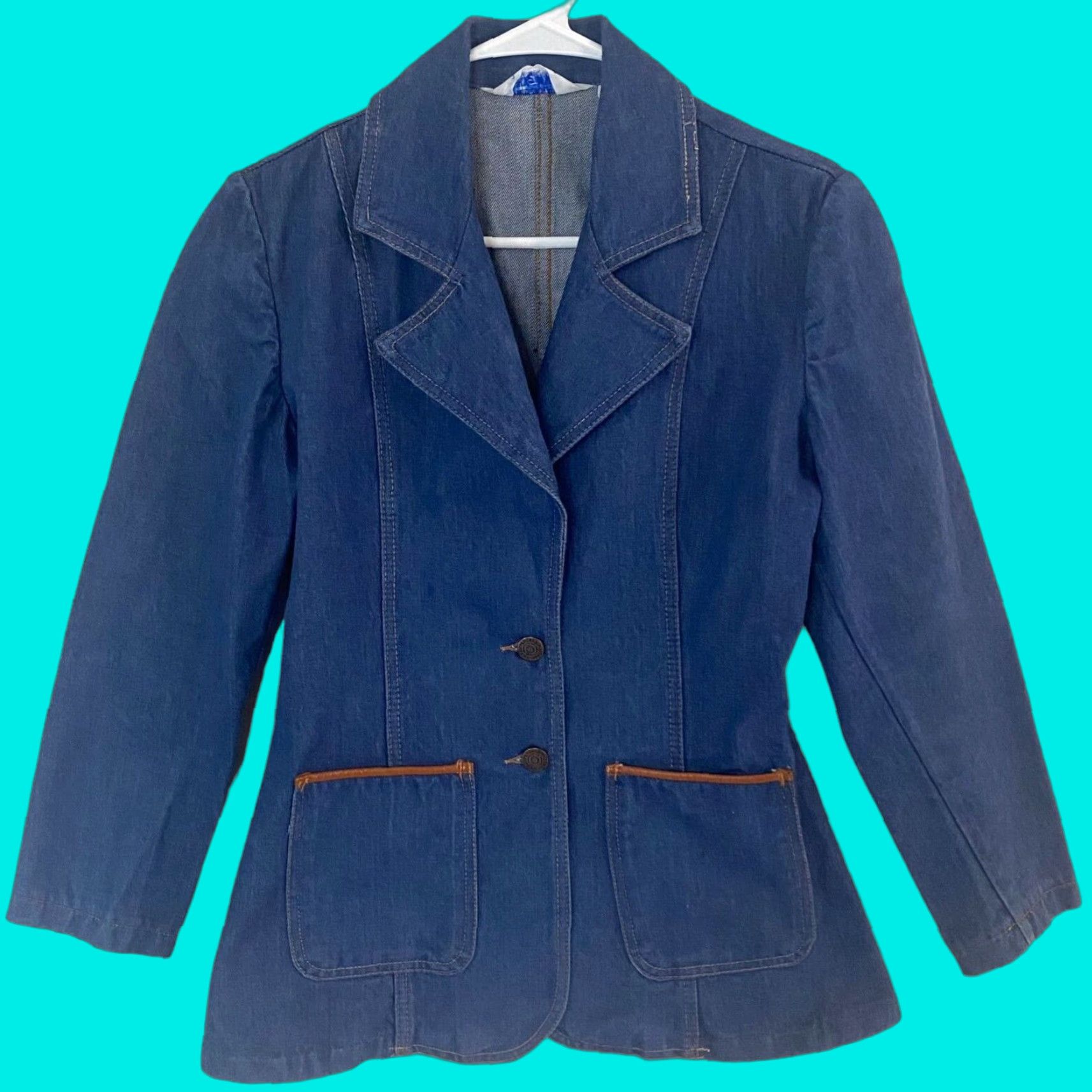 Sears VINTAGE Sears Fashion Denim Jacket Womens Size 10P Petite Blue Jean Blazer Pockets Size 32" / US 10 / IT 46 - 1 Thumbnail