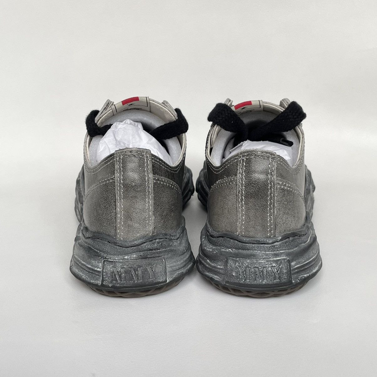 Maison MIHARA YASUHIRO Black Vintage Leather ‘Peterson’ Sneakers Size US 9 / EU 42 - 16 Thumbnail