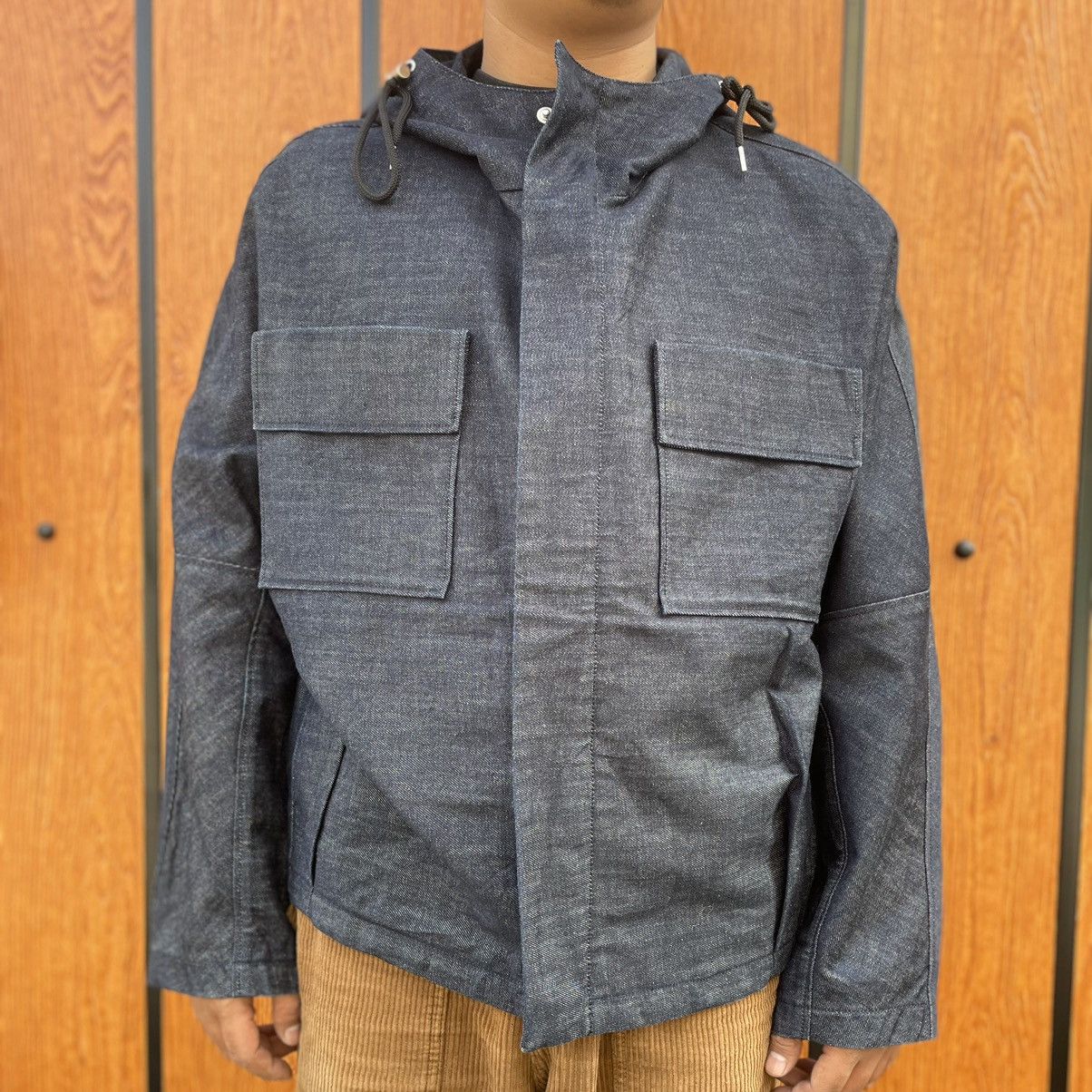 Raf Simons Raf Simons Leather Patch Denim Oversized Hooded Jacket Size US M / EU 48-50 / 2 - 8 Thumbnail