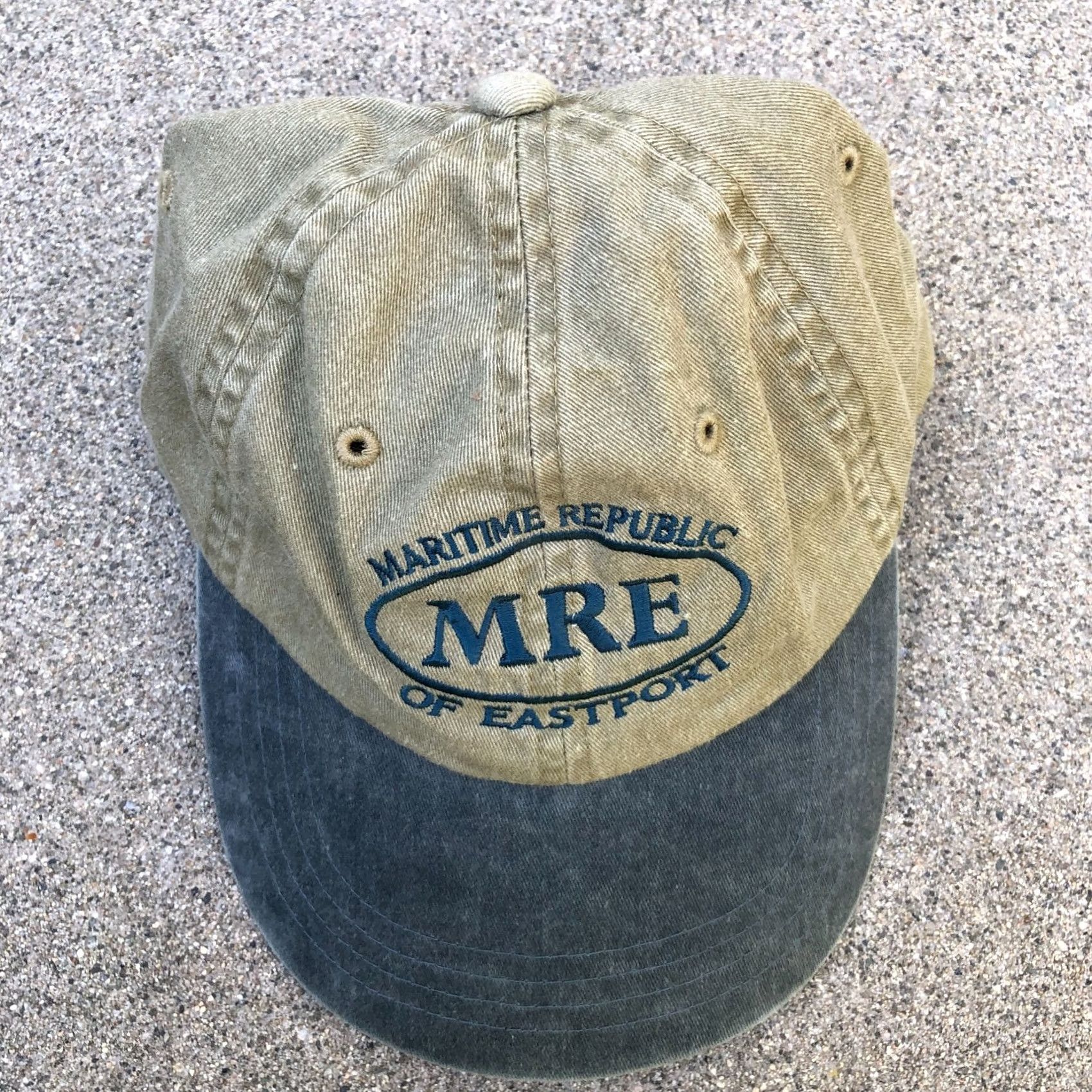 Vintage VINTAGE Jensen Headwear Maritime Republic of Eastport Hat Mens One Size Beige Baseball Cap Adjustable Cotton Cap Size ONE SIZE - 3 Thumbnail