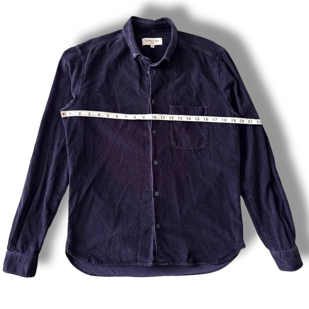 YMC You Must Create Men’s Shirt, Size Small, Corduroy, Deep Blue Size US S / EU 44-46 / 1 - 4 Thumbnail
