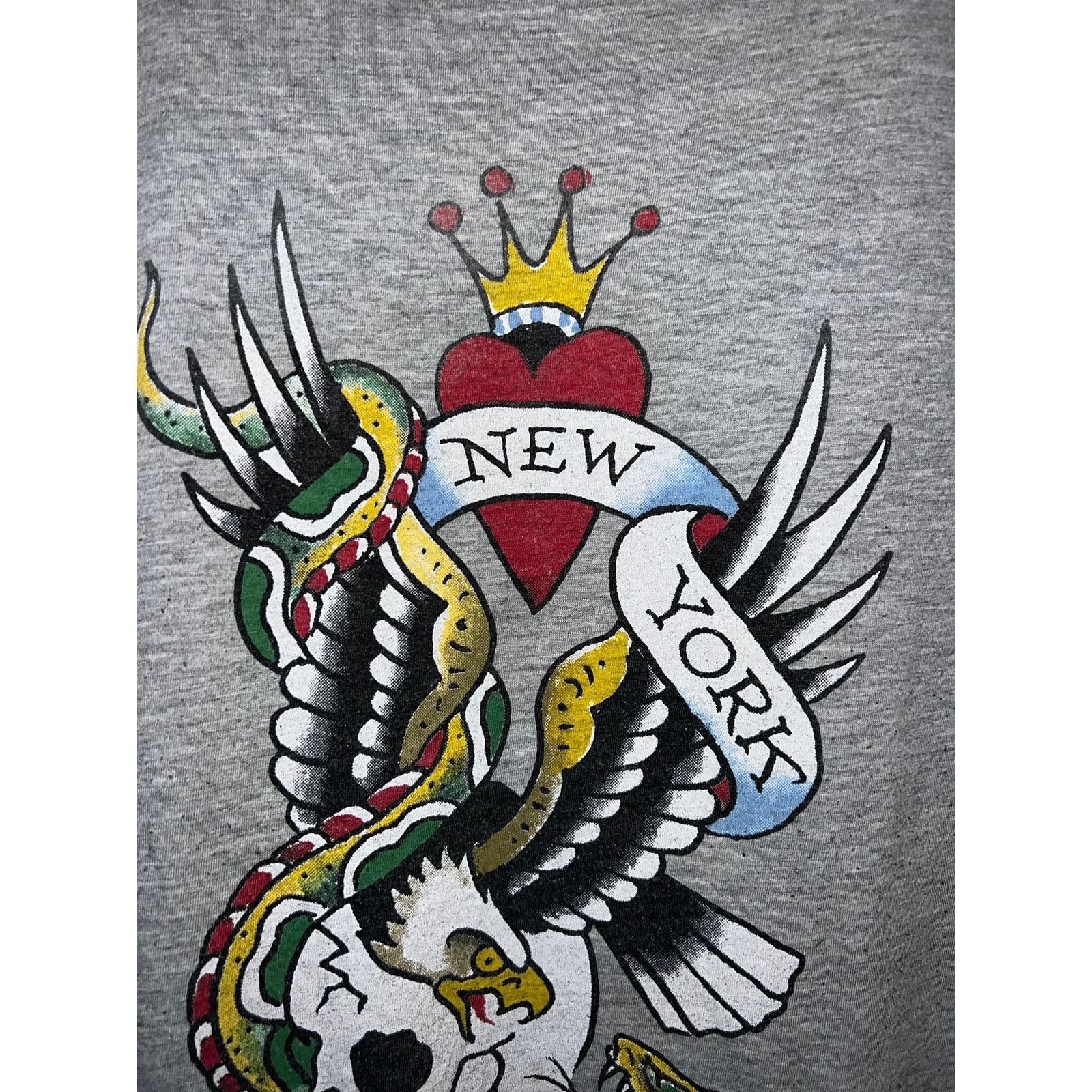 Ed Hardy Y2K Ed Hardy NYC Shirt New York City Eagle Gray Tee 2000s XL Size US XL / EU 56 / 4 - 3 Thumbnail