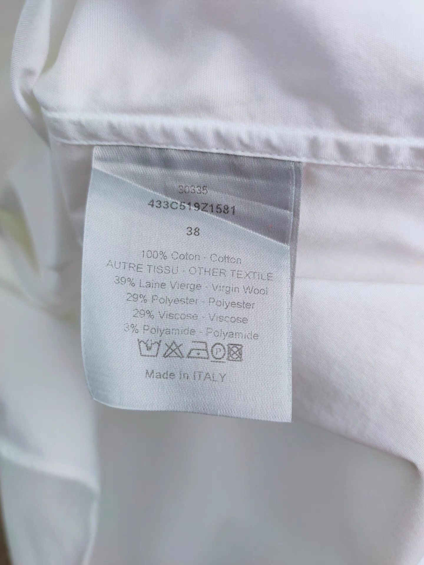 Dior Dior Men's White Shirt K29 Size US M / EU 48-50 / 2 - 7 Thumbnail