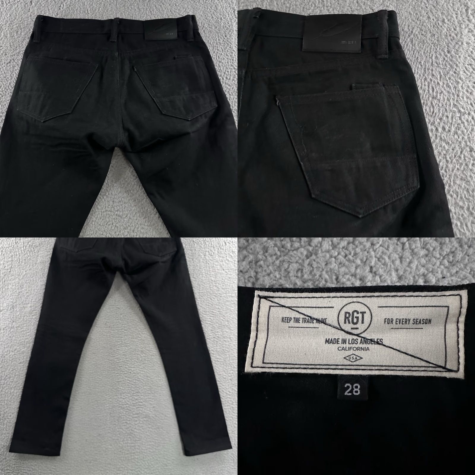 Rogue Territory RGT Mens Jeans Black Size 30x28 SK Skinny Signature Six Pocket Selvedge Denim Mens Jeans Black 30x28 Skinny Six Pocket Selvedge Denim Size US 30 / EU 46 - 10 Thumbnail