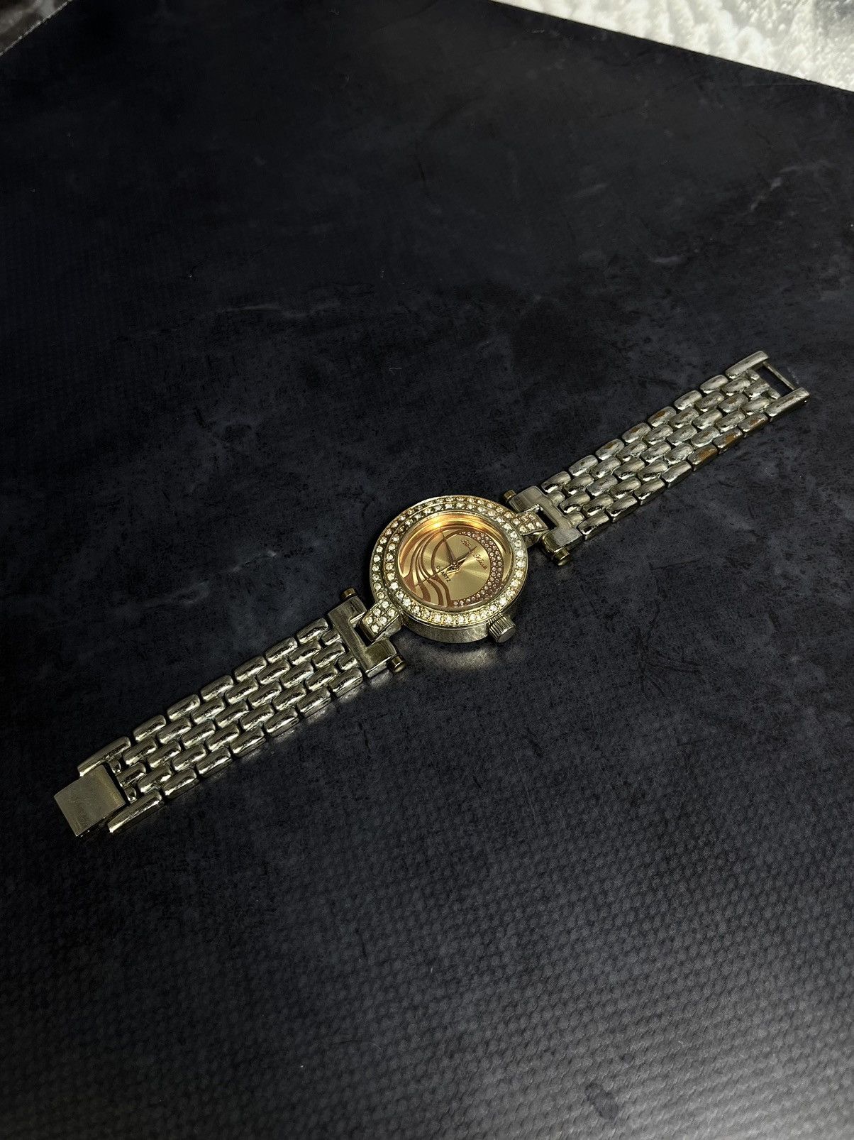 Jewelry Gold-Tone Rhinestone Watch, Japan Quartz, Vintage Style Size ONE SIZE - 3 Thumbnail