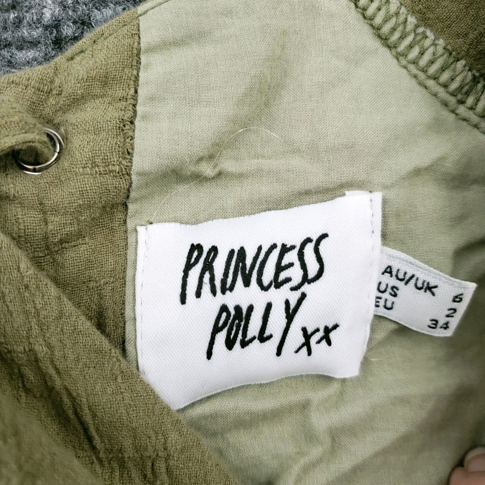 PRINCESS POLLY Princess Polly Blouse Womens 2 Green Cropped Puffed V Neck Lace Up Back Boho Top Size XS / US 0-2 / IT 36-38 - 6 Thumbnail