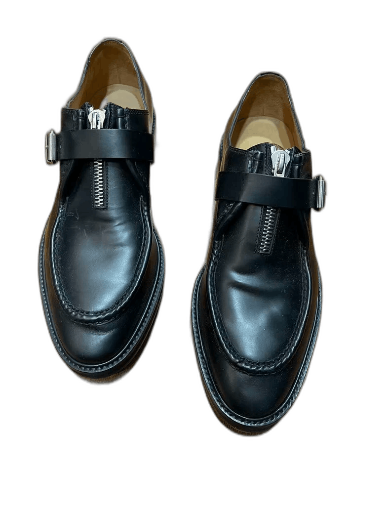 Vintage black leather slip-on shoes Size US 10 / EU 43 - 1 Thumbnail
