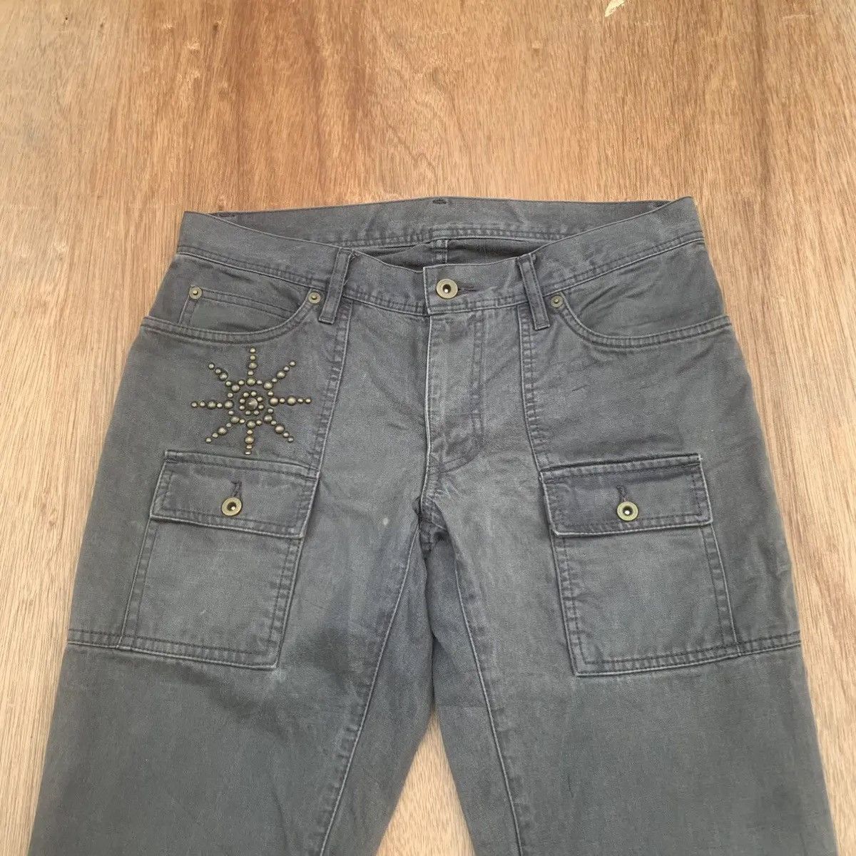Final Home STEALS💥TETE HOMME TROUSERS STUDDED ISSEY MIYAKE FADED PANTS Size US 31 - 2 Thumbnail