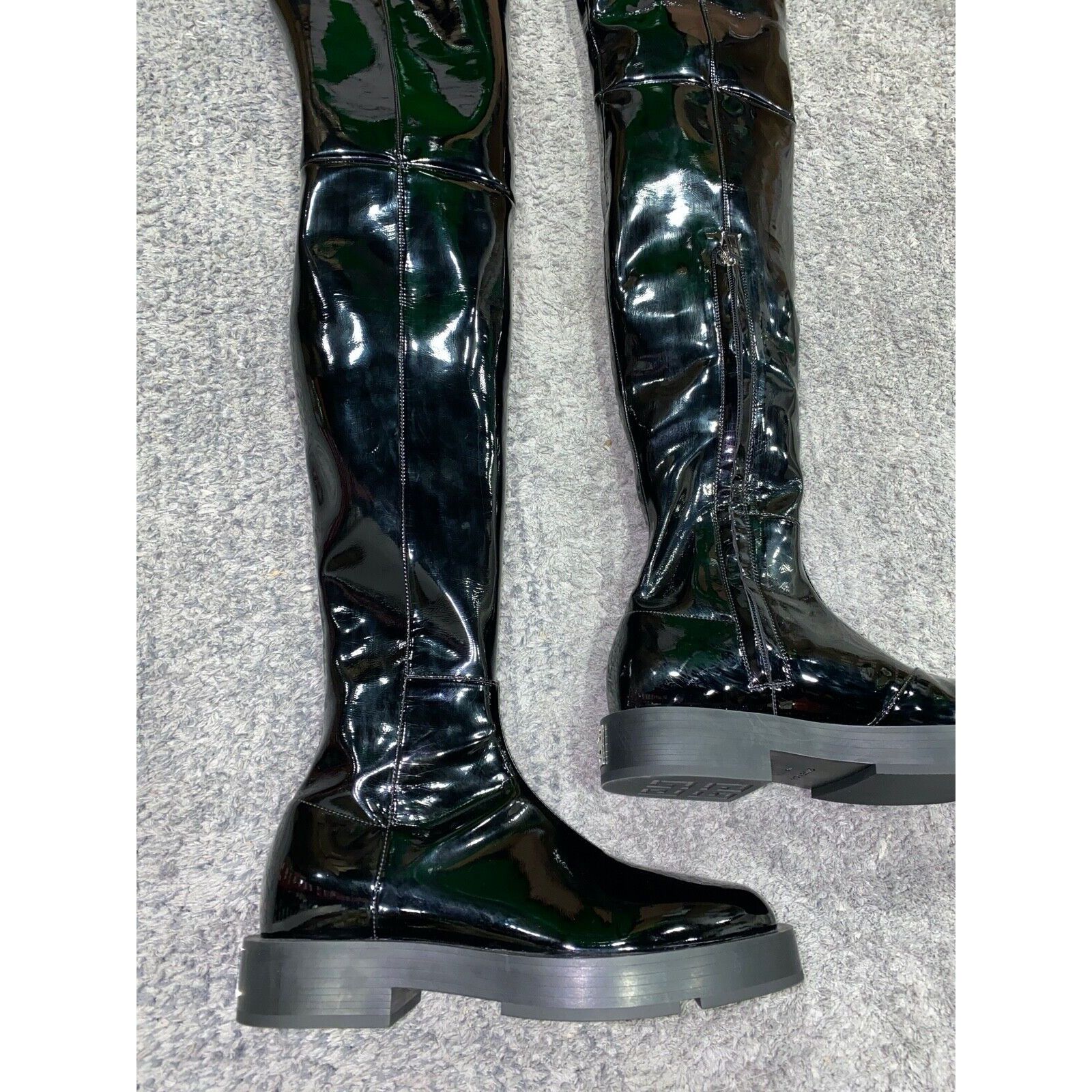 Givenchy Givenchy Squared Black Patent Leather Thigh High OTK Over Size US 11 / IT 41 - 4 Thumbnail
